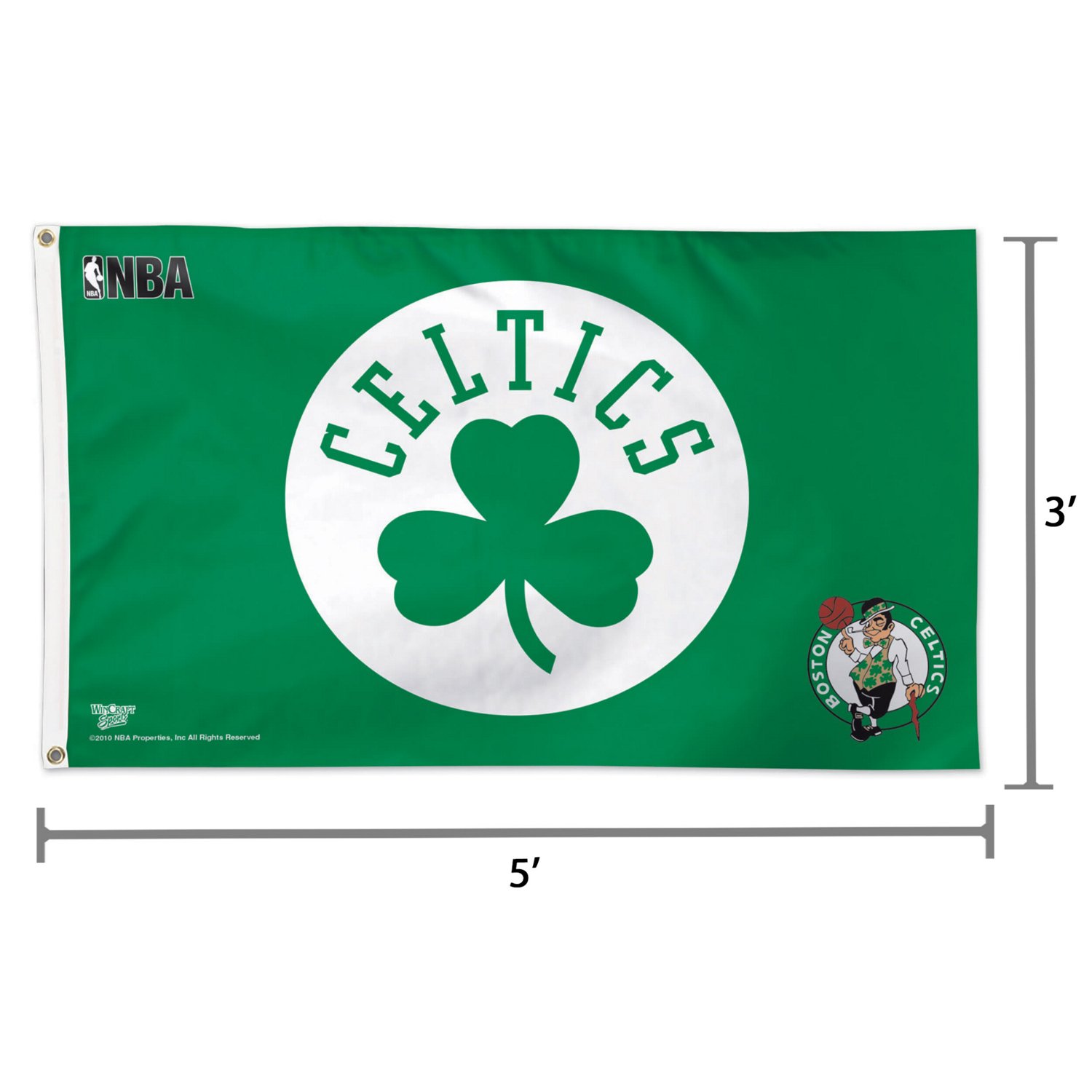 WinCraft Boston Celtics Single-Sided 3' x 5' Deluxe Team Logo Flag                                                               - view number 2
