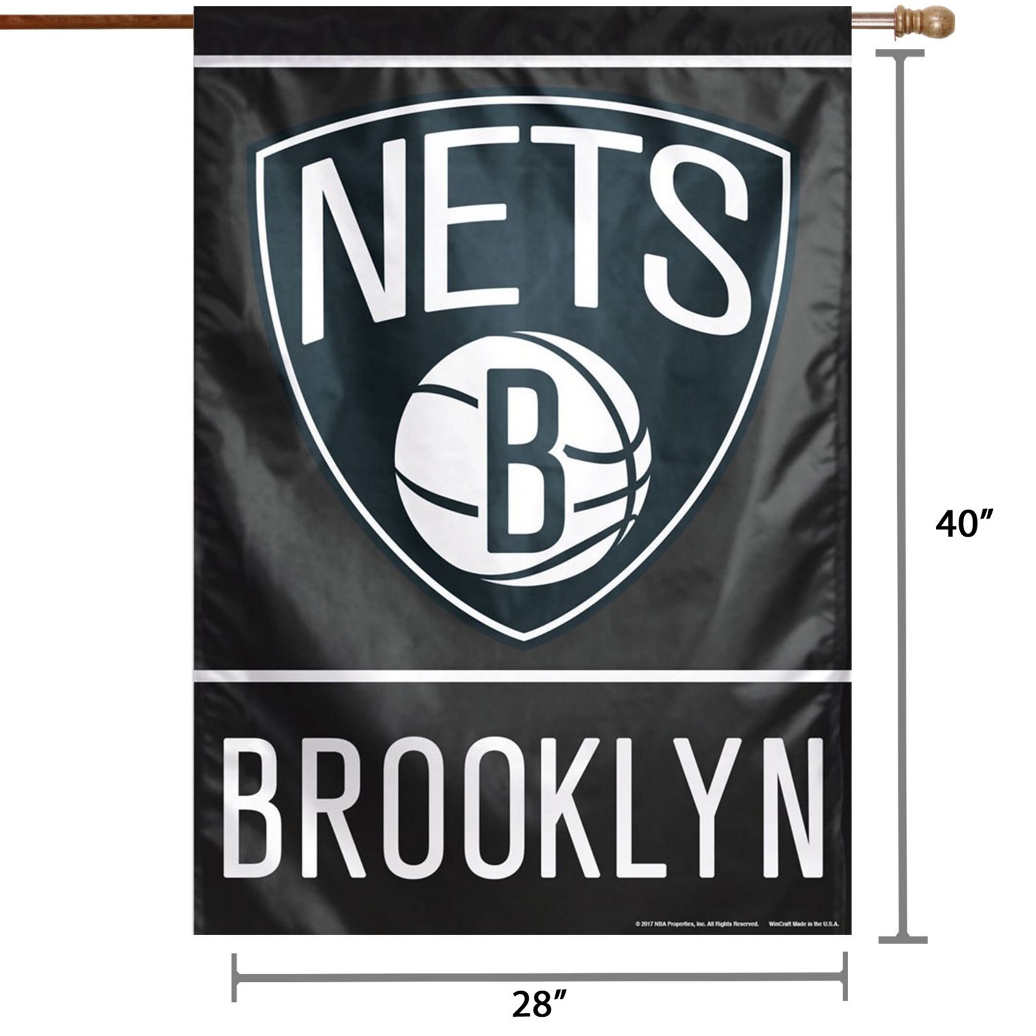 WinCraft Brooklyn Nets 28" x 40" Primary Logo Single-Sided Vertical Banner - view number 2