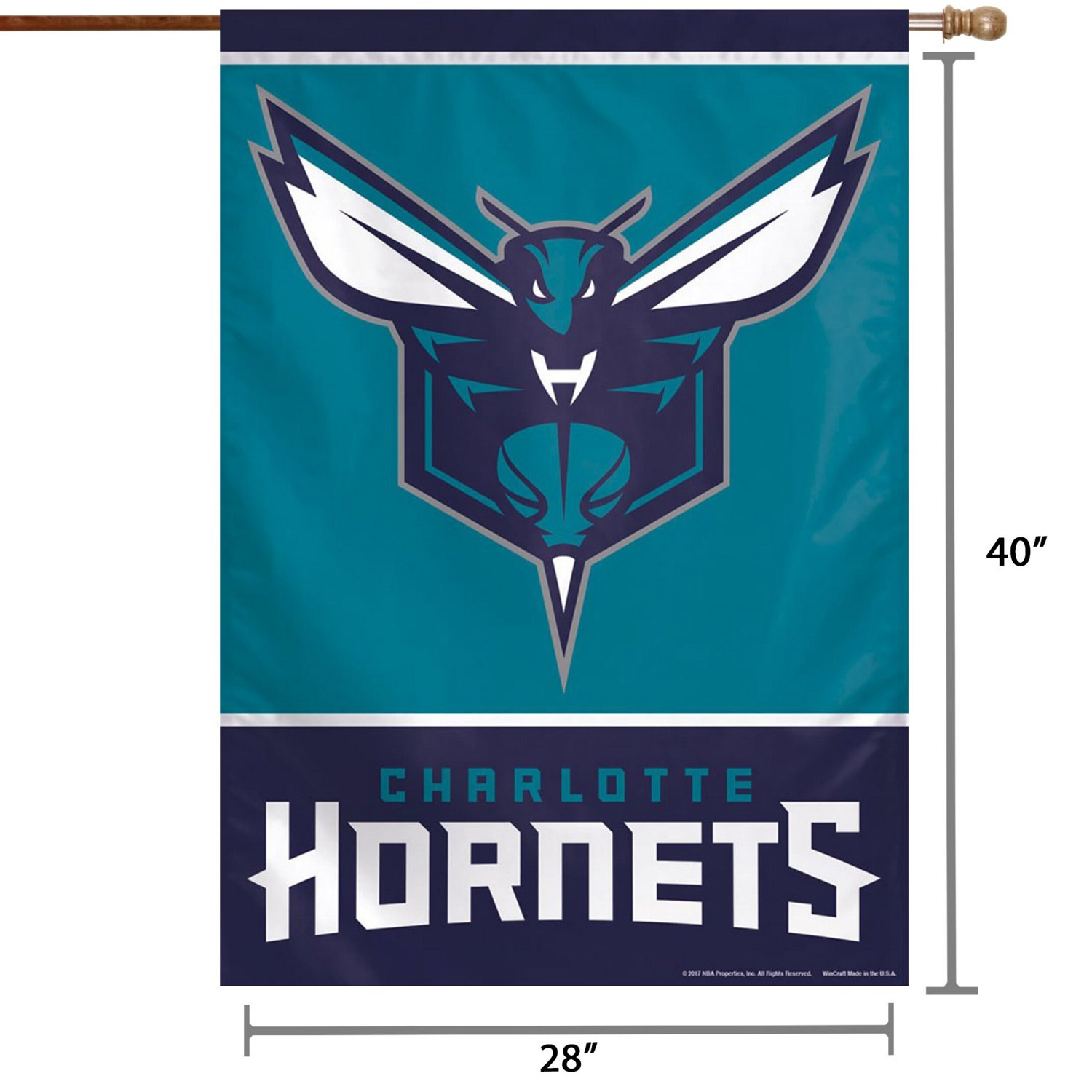 WinCraft Charlotte Hornets 28" x 40" Primary Logo Single-Sided Vertical Banner - view number 2
