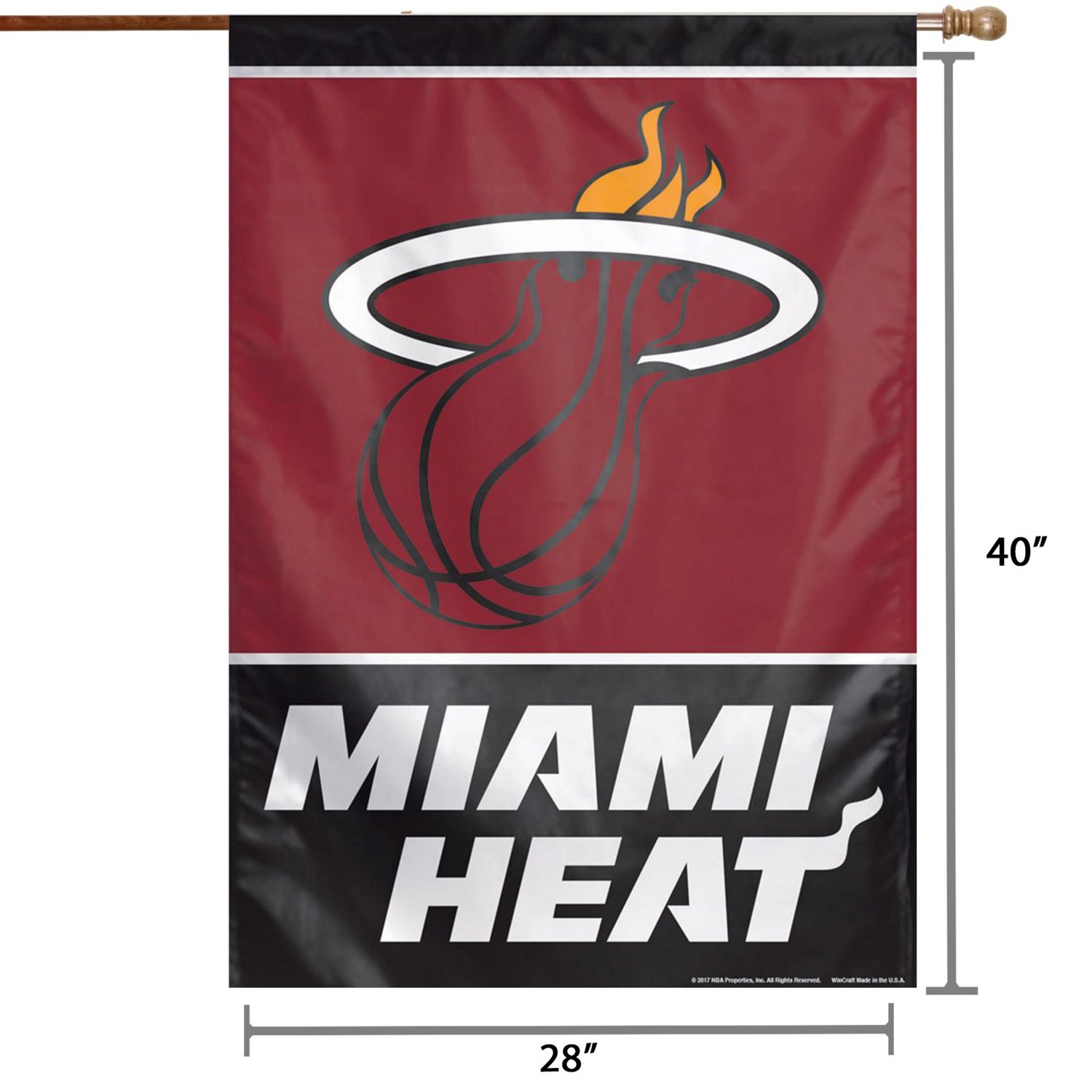 WinCraft Miami Heat 28" x 40" Primary Logo Single-Sided Vertical Banner                                                          - view number 2