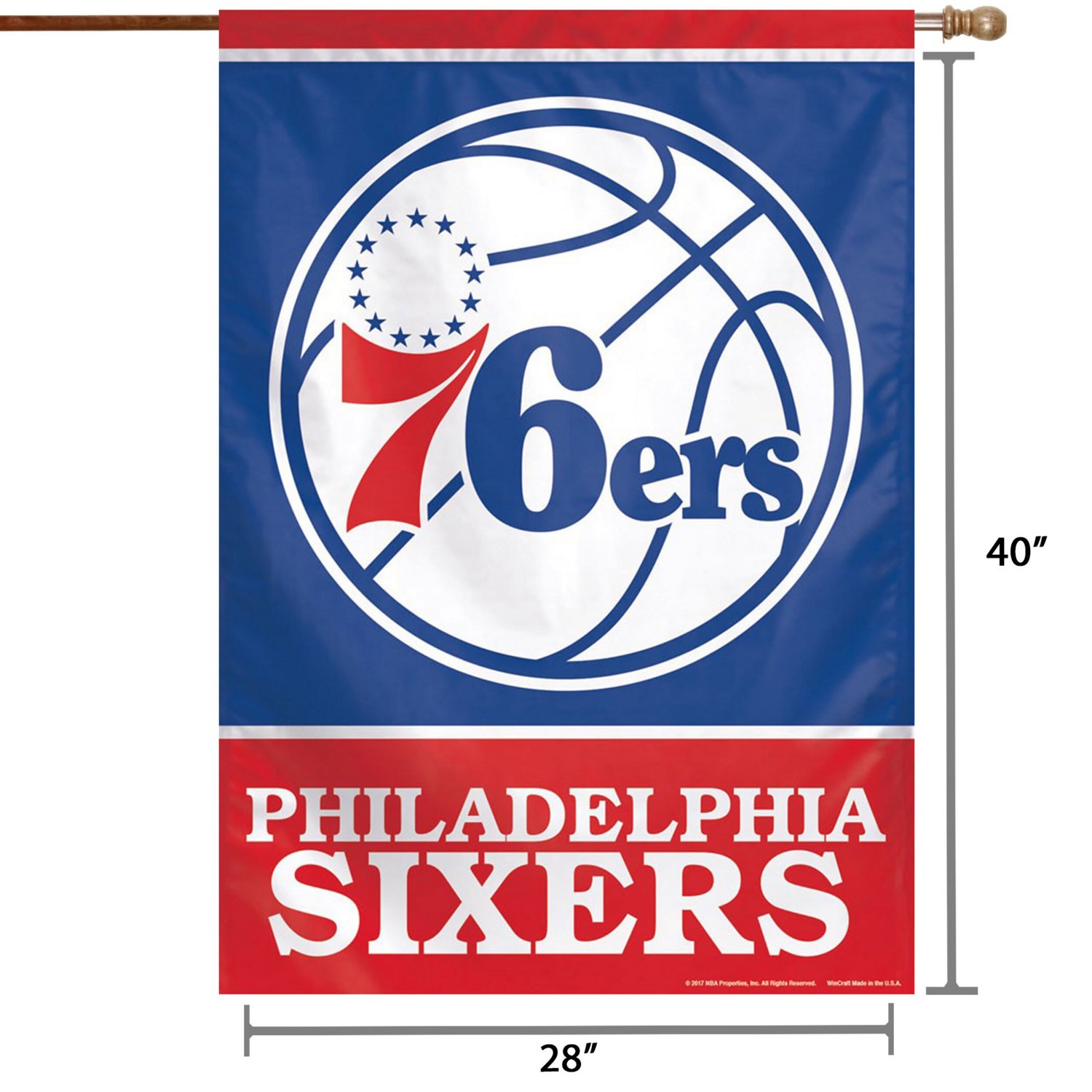 WinCraft Philadelphia 76ers 28" x 40" Primary Logo Single-Sided Vertical Banner - view number 2