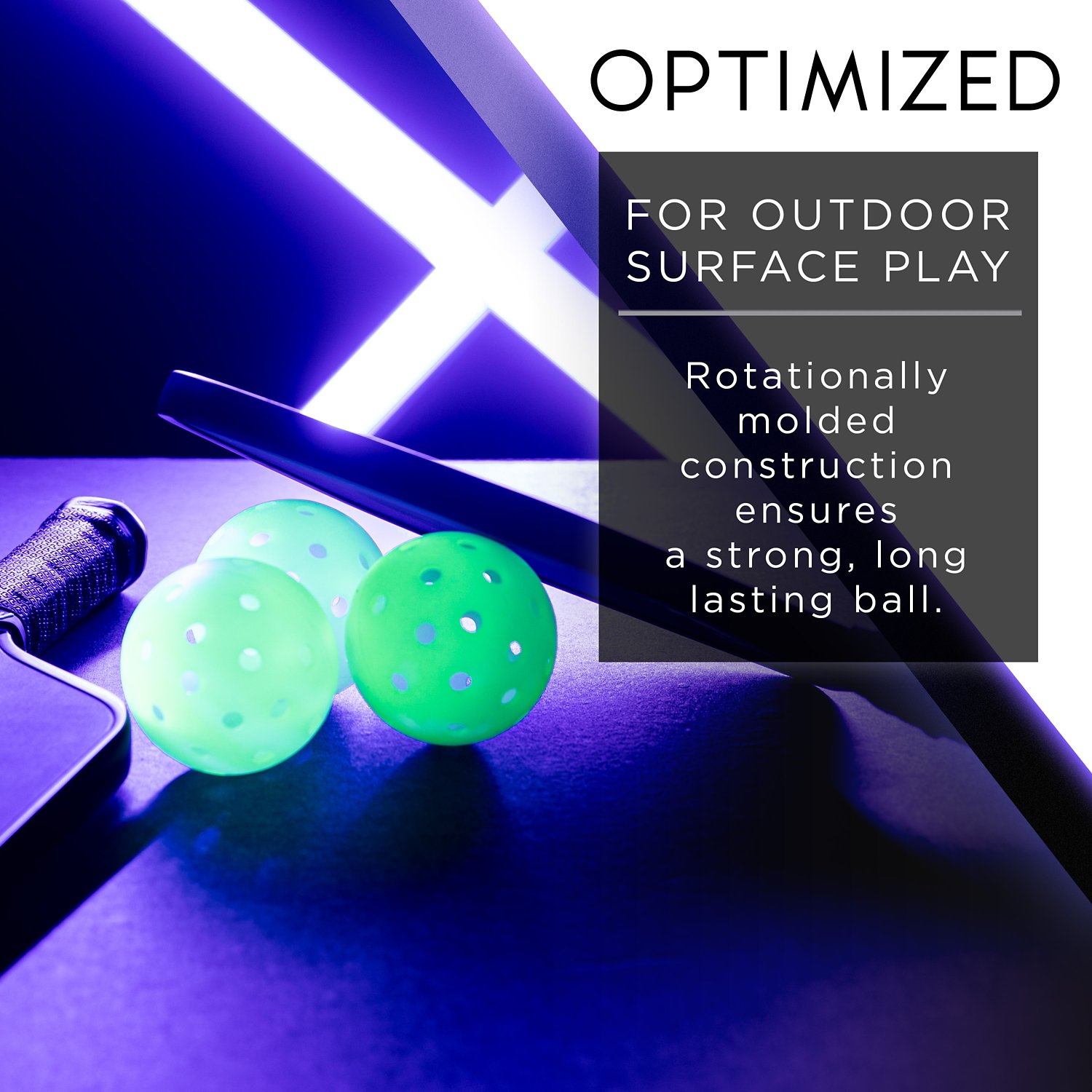 Franklin Sports Glow in the Dark Outdoor Pickleballs 3-Pack - view number 4