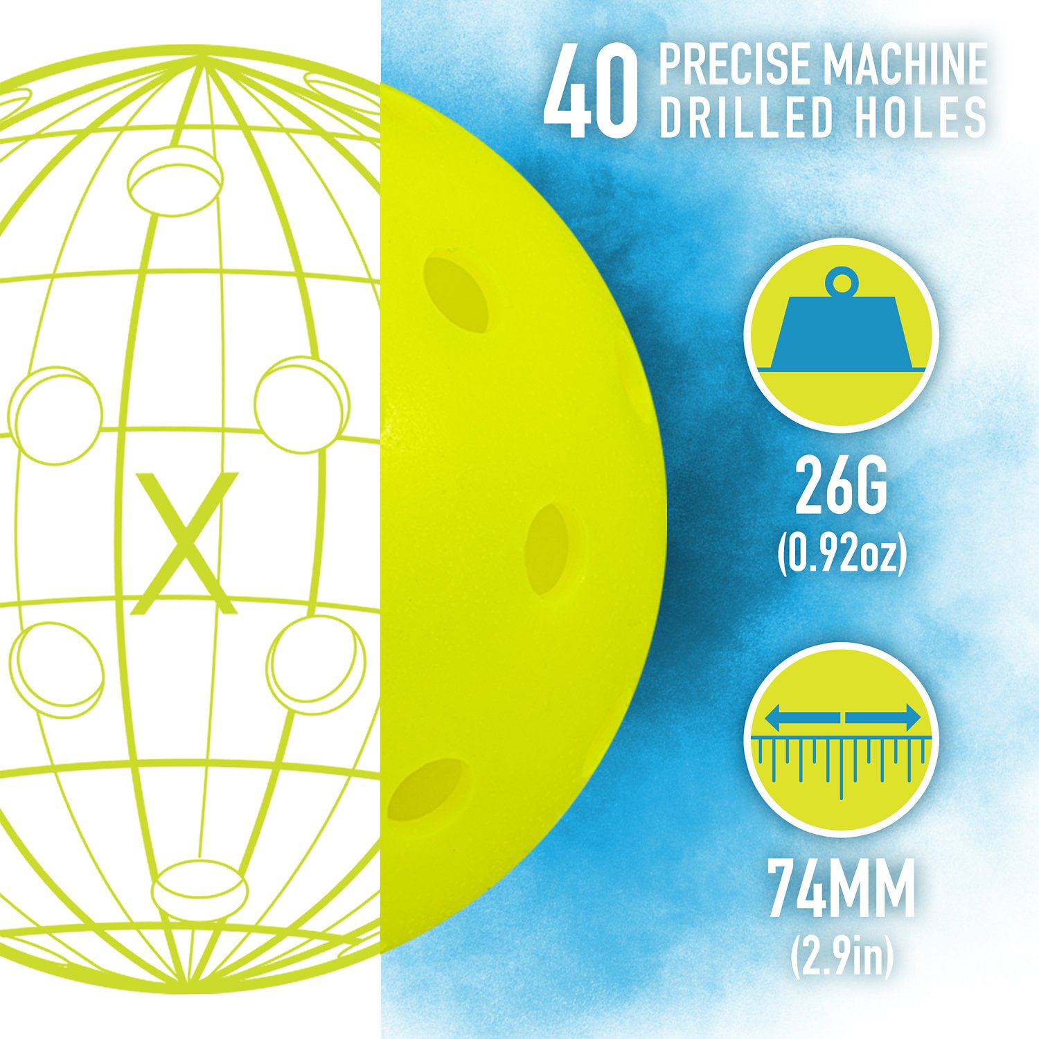 Franklin Sports X-40 Outdoor Pickleballs - 6 Pack - view number 3