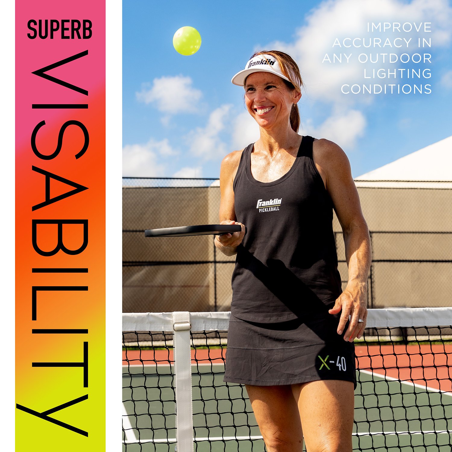 Franklin Sports X-40 Outdoor Pickleballs - USA Pickleball (USAPA)  - Official Pickleball of US Open - Vellum Optic - 6 Pack - view number 6