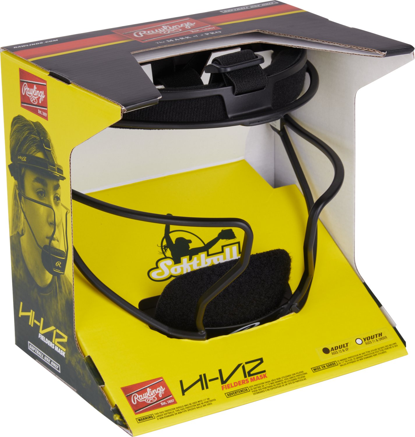 Rawlings Women's HIVIZ Fast Pitch Softball Fielders' Mask - view number 5
