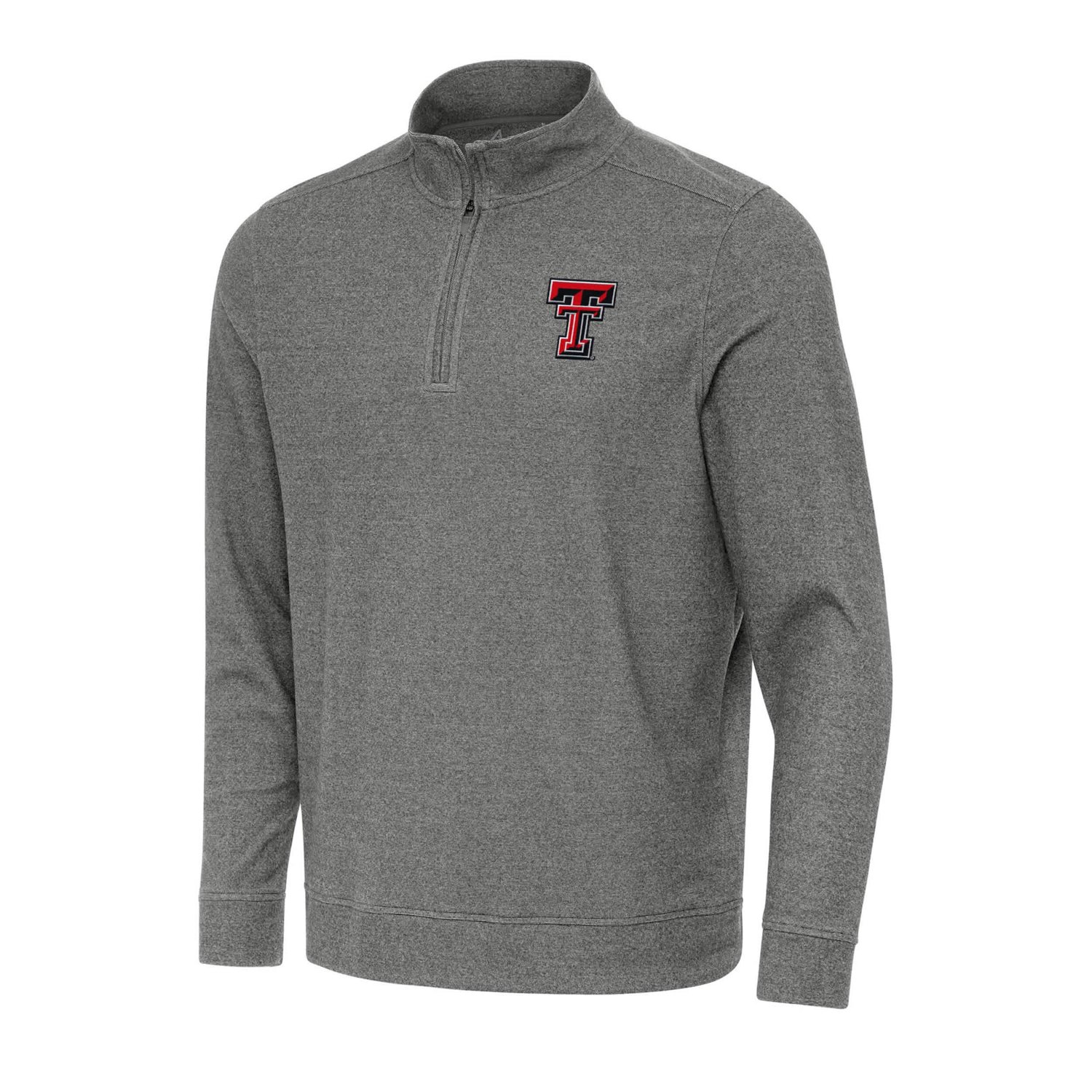 Antigua Heather Texas Tech Raiders Subtle Quarter-Zip Sweatshirt