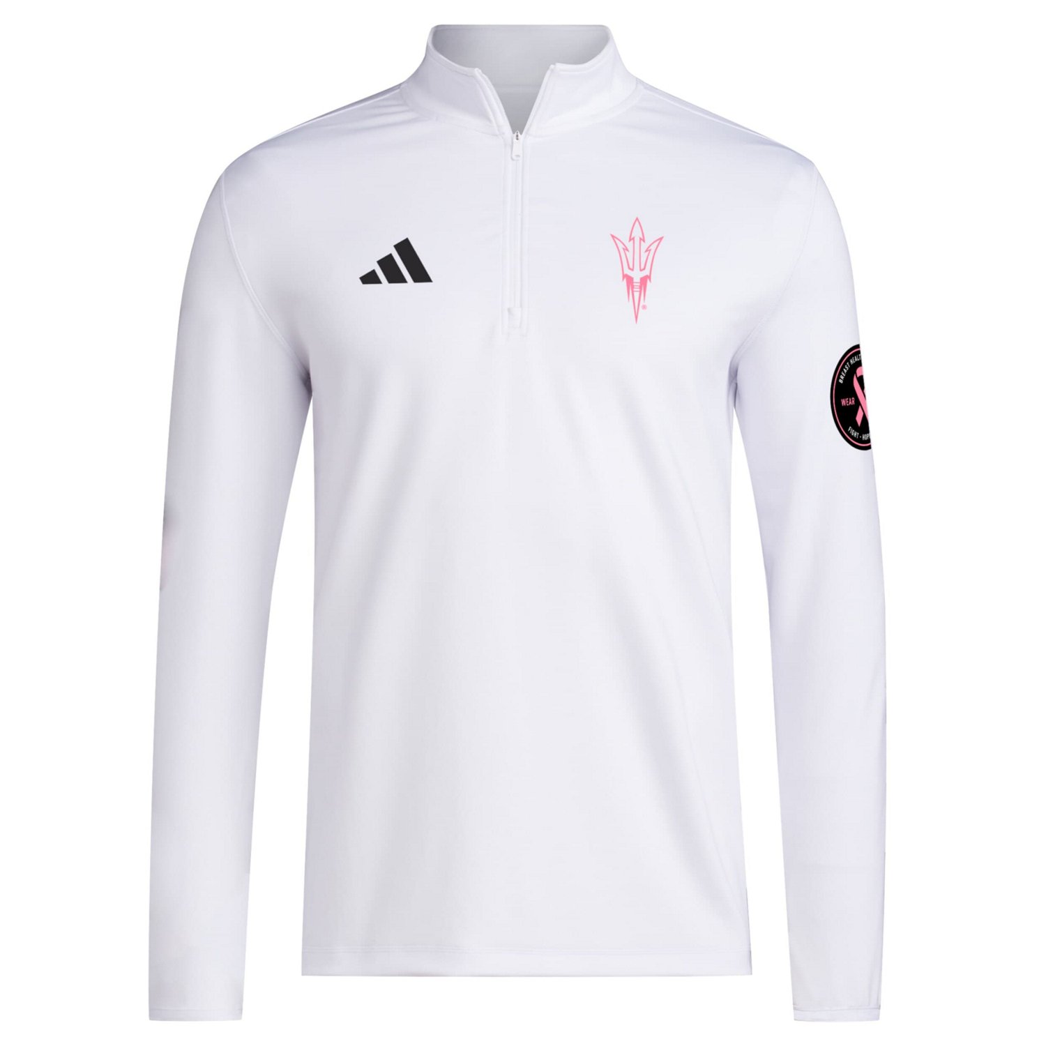 adidas Arizona State Sun Devils Wear Pink Quarter-Zip Pullover - view number 2