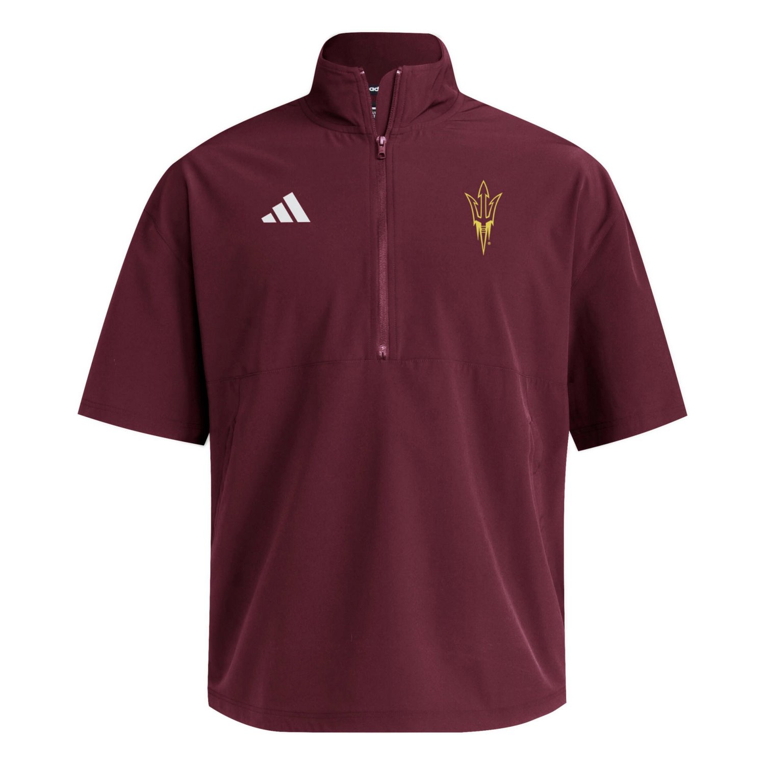 adidas Arizona State Sun Devils Woven Quarter-Zip Short Sleeve Pullover - view number 2