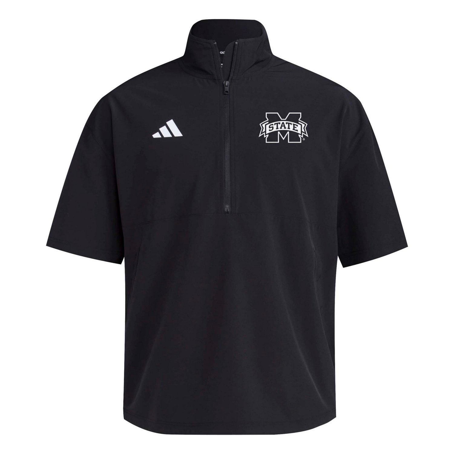 adidas Mississippi State Bulldogs 2024 Half-Zip Short Sleeve Training Jacket - view number 2