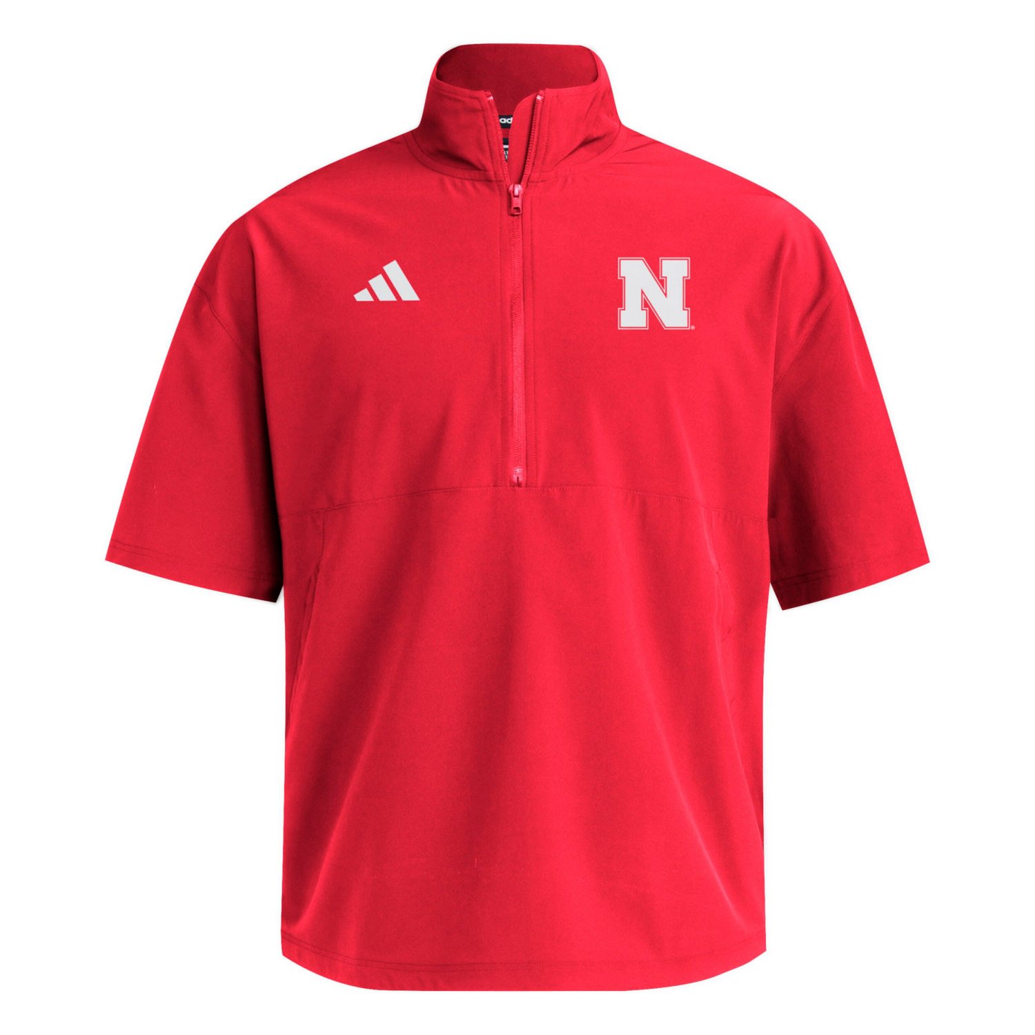 adidas Nebraska Huskers Woven Quarter-Zip Short Sleeve Pullover - view number 2