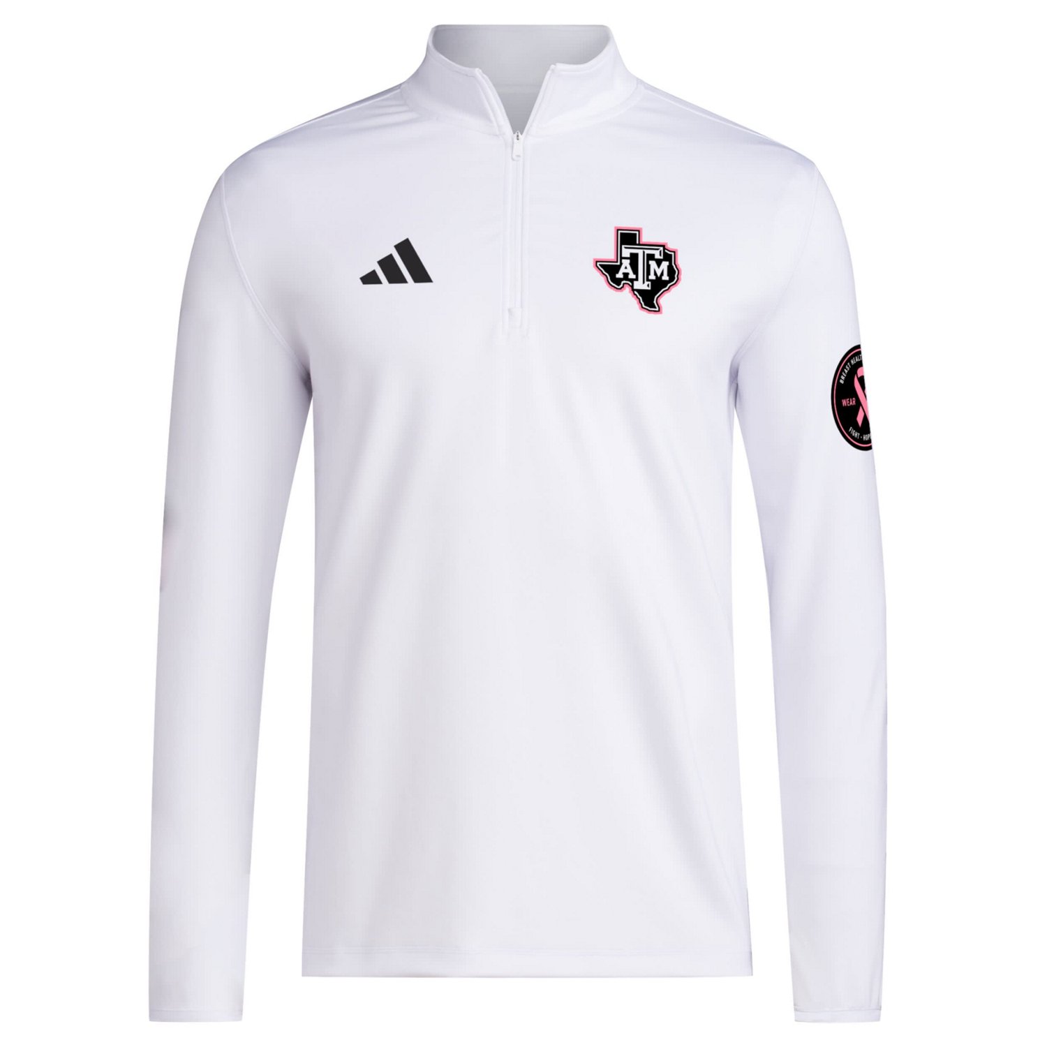adidas Texas AM Aggies Wear Pink Quarter-Zip Pullover