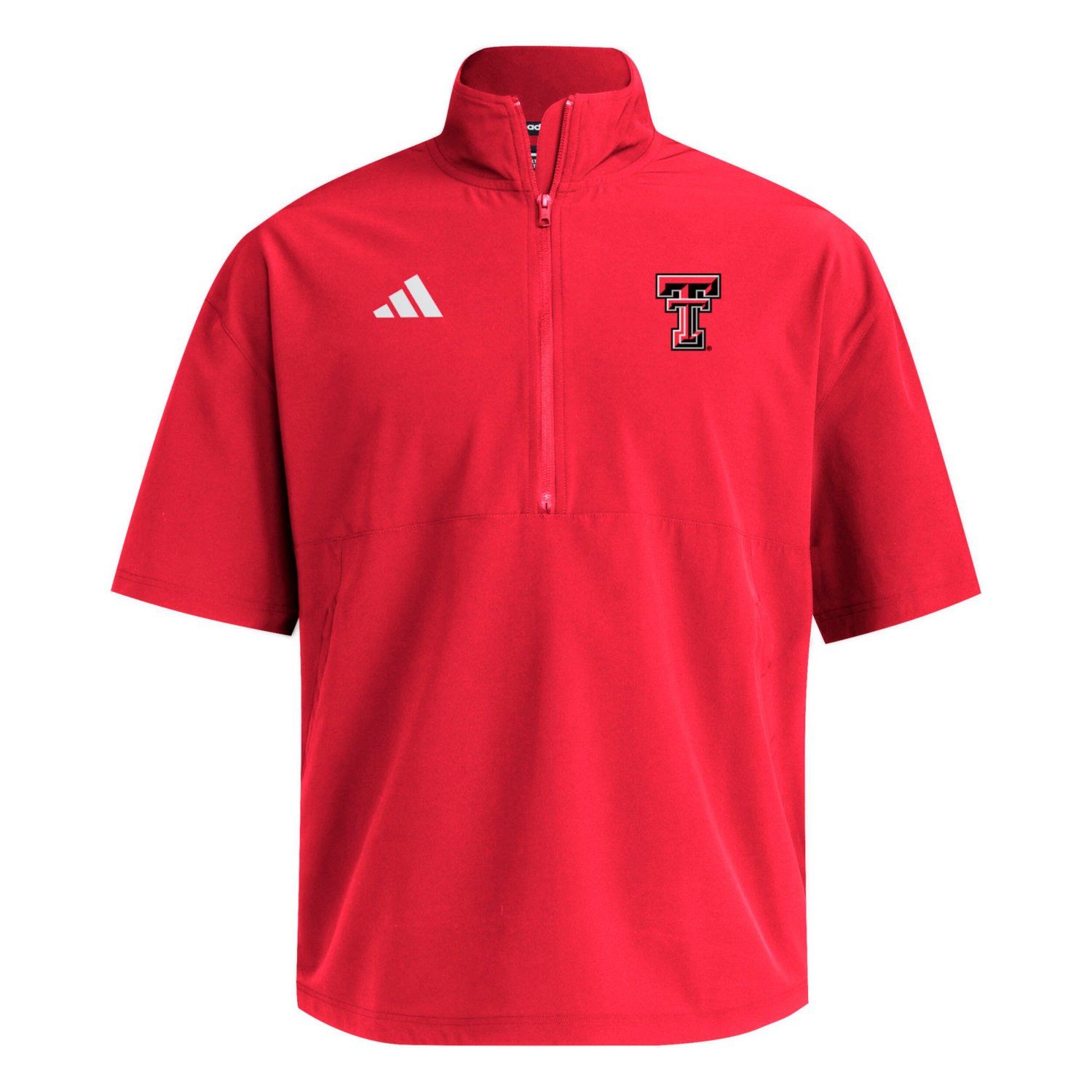 adidas Texas Tech Raiders Woven Quarter-Zip Short Sleeve Pullover - view number 2