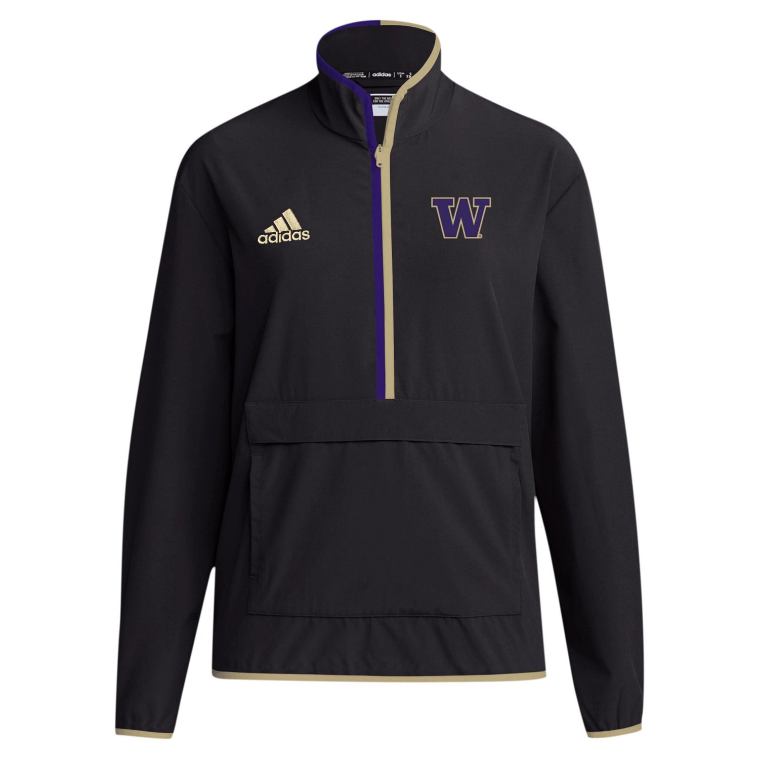 adidas Washington Huskies 2024 Coaches Sideline Half-Zip Jacket - view number 2