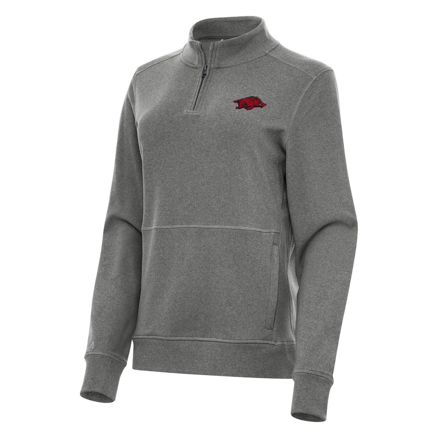 Antigua Arkansas Razorbacks Crush Quarter-Zip Fleece Sweatshirt                                                                  - view number 1