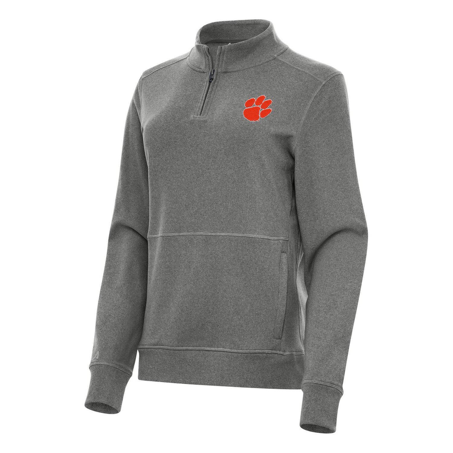 Antigua Clemson Tigers Crush Quarter-Zip Fleece Sweatshirt                                                                       - view number 1