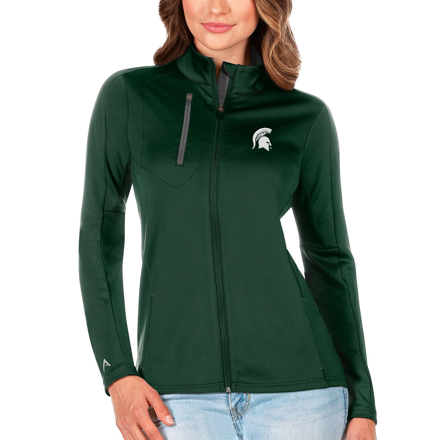 Antigua Graphite Michigan State Spartans Generation Full-Zip Jacket