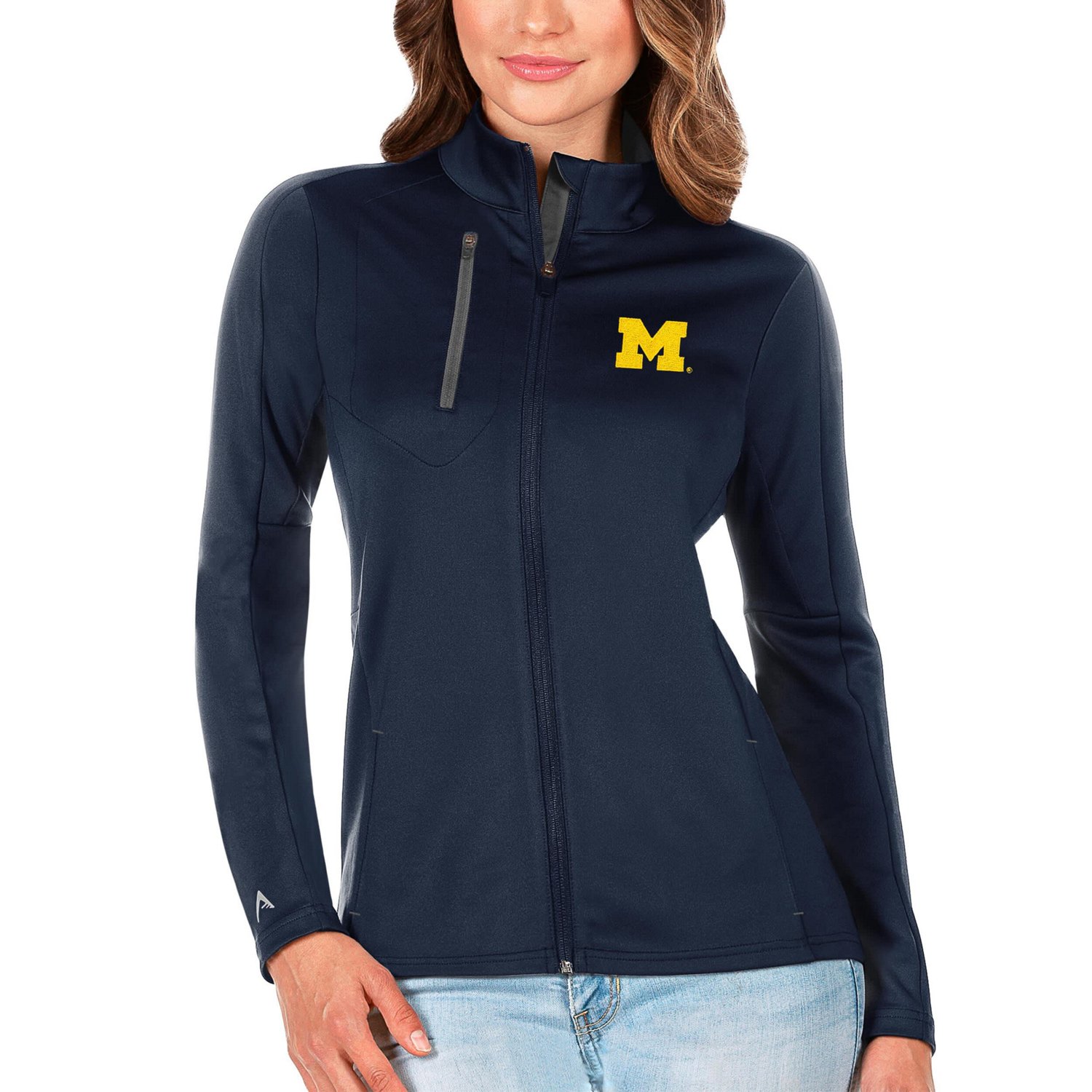 Antigua Graphite Michigan Wolverines Generation Full-Zip Jacket