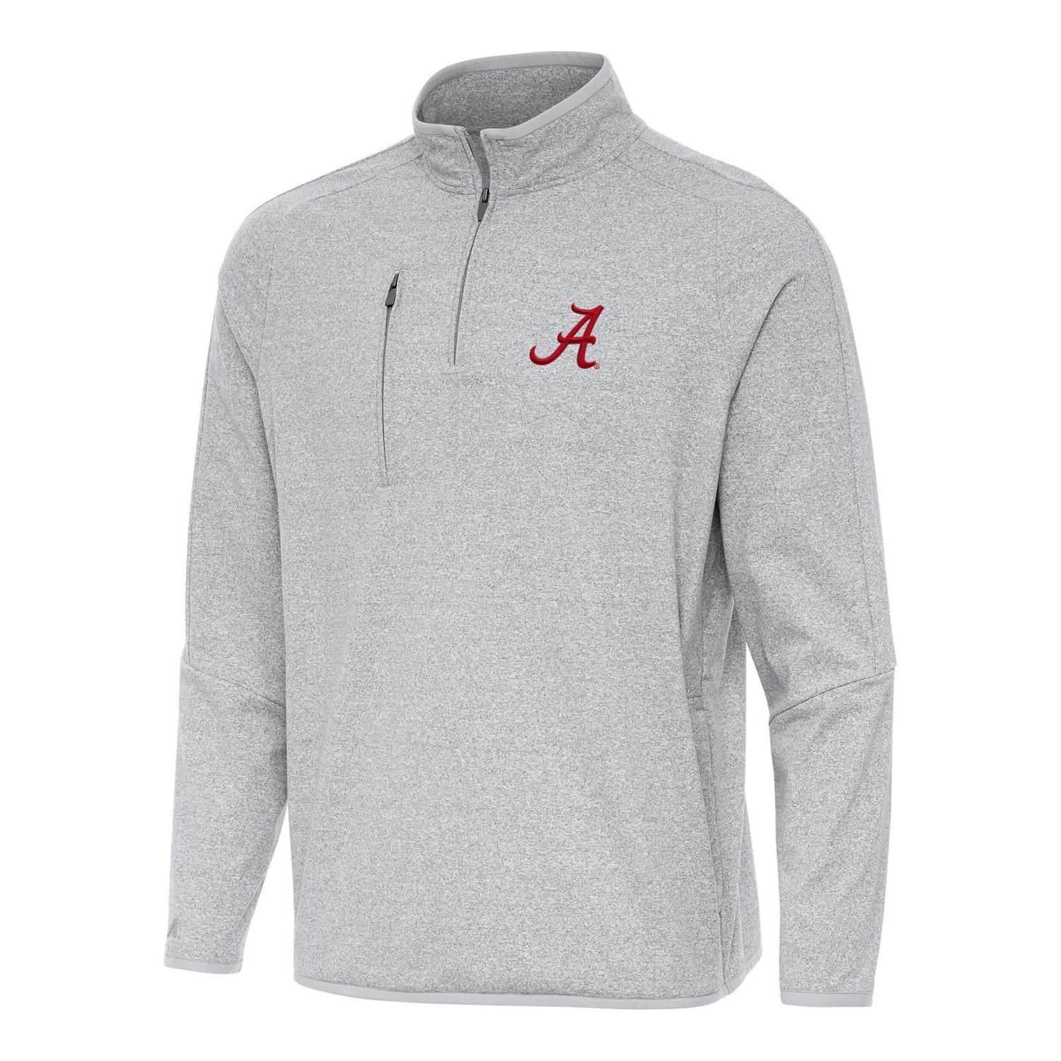 Antigua Heather Alabama Crimson Tide Certain Quarter-Zip Tri-Blend Sweatshirt