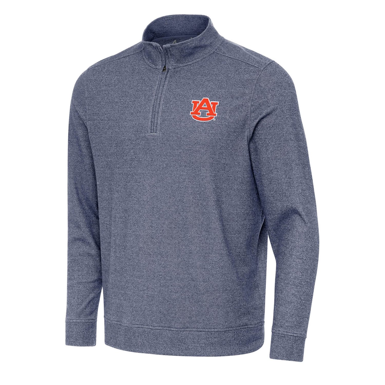 Antigua Heather Auburn Tigers Subtle Quarter-Zip Sweatshirt                                                                      - view number 1
