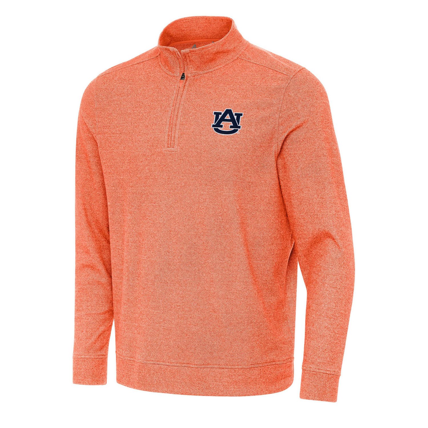 Antigua Heather Auburn Tigers Subtle Quarter-Zip Sweatshirt                                                                      - view number 1