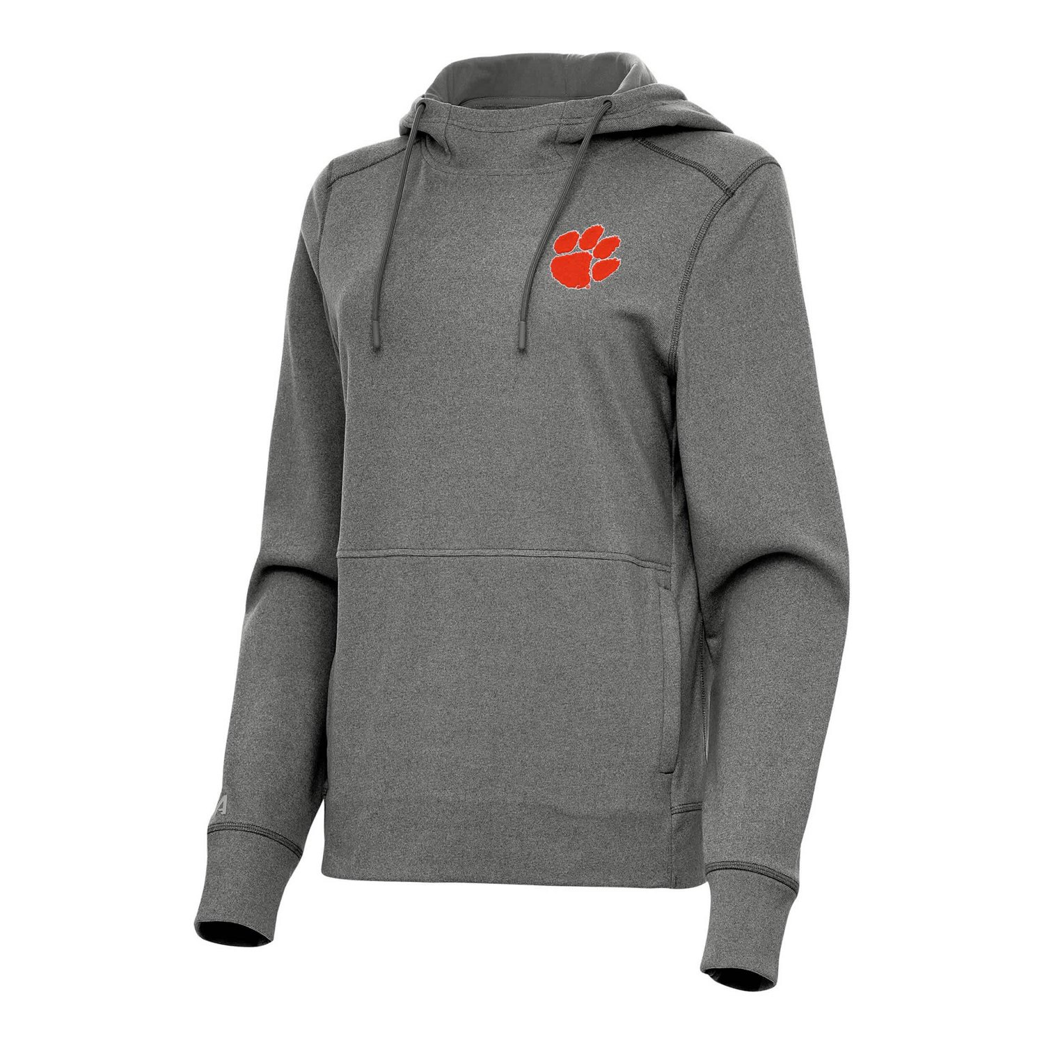 Antigua Heather Clemson Tigers Justice Pullover Hoodie                                                                           - view number 1