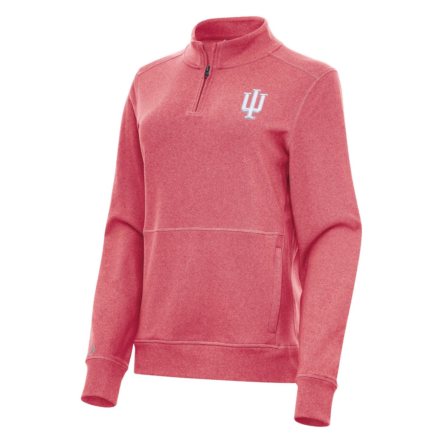Antigua Heather Crimson Indiana Hoosiers Crush Quarter-Zip Jacket - view number 2