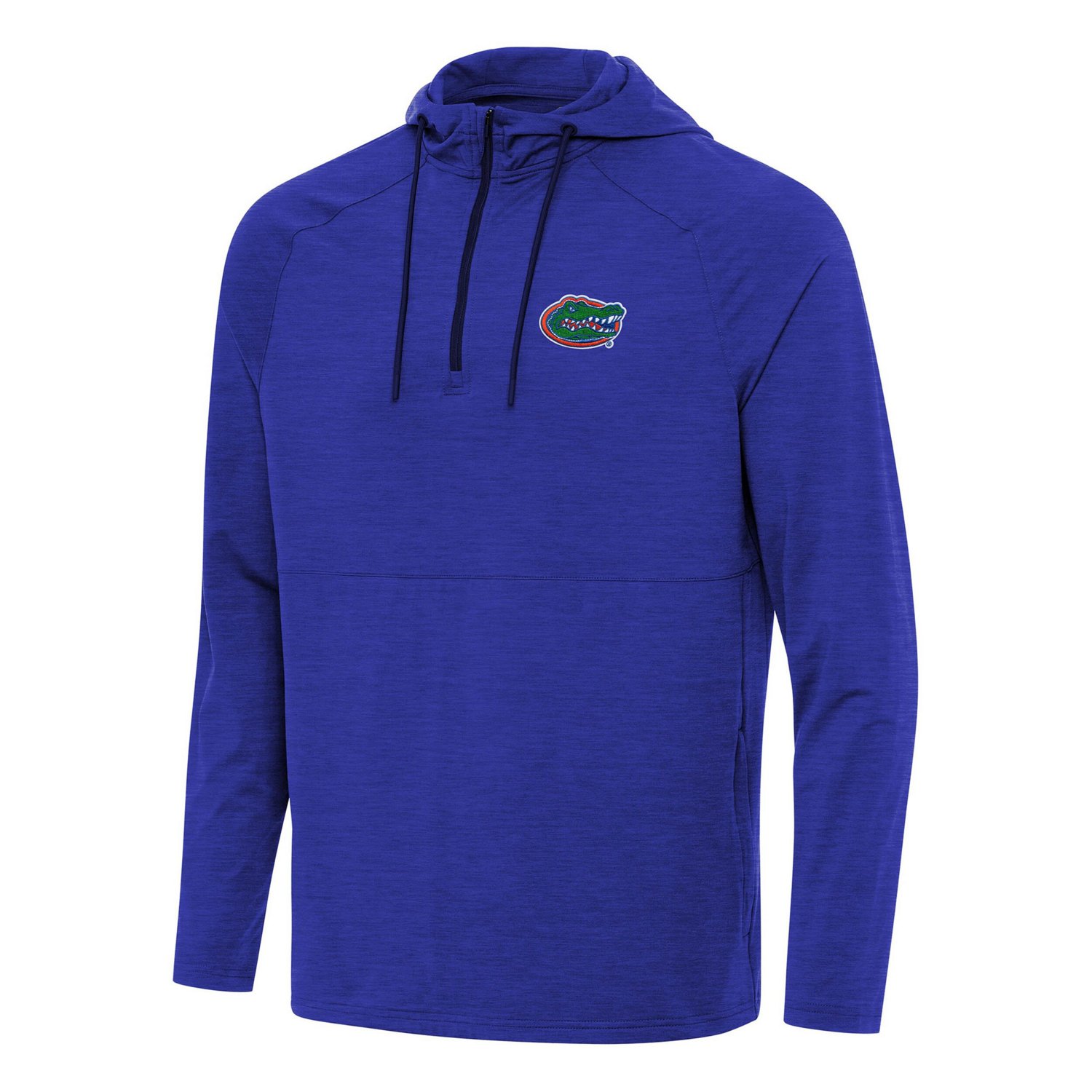 Antigua Heather Florida Gators Spikes Quarter-Zip Hoodie