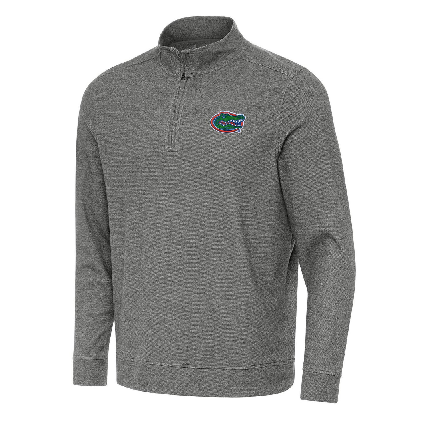 Antigua Heather Florida Gators Subtle Quarter-Zip Sweatshirt                                                                     - view number 1
