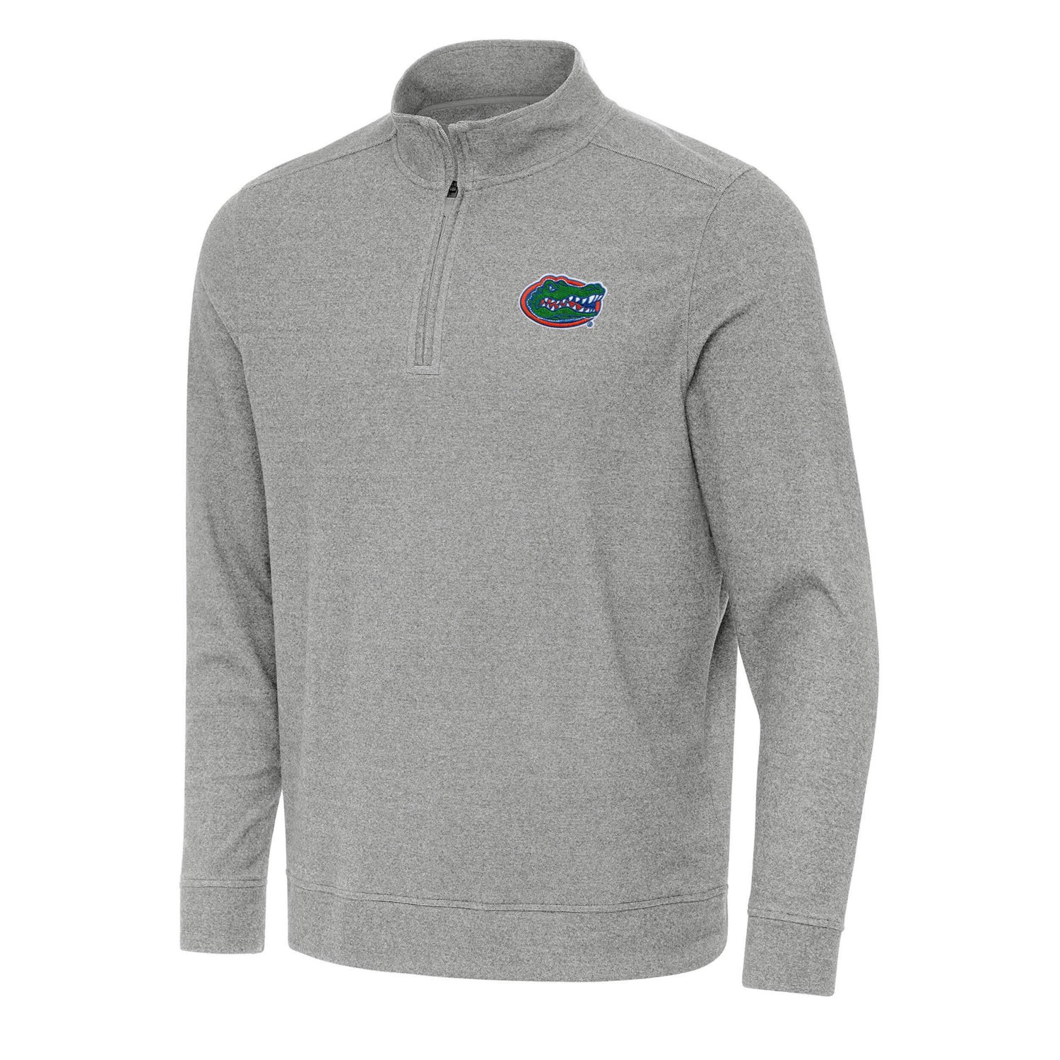 Antigua Heather Florida Gators Subtle Quarter-Zip Sweatshirt                                                                     - view number 1