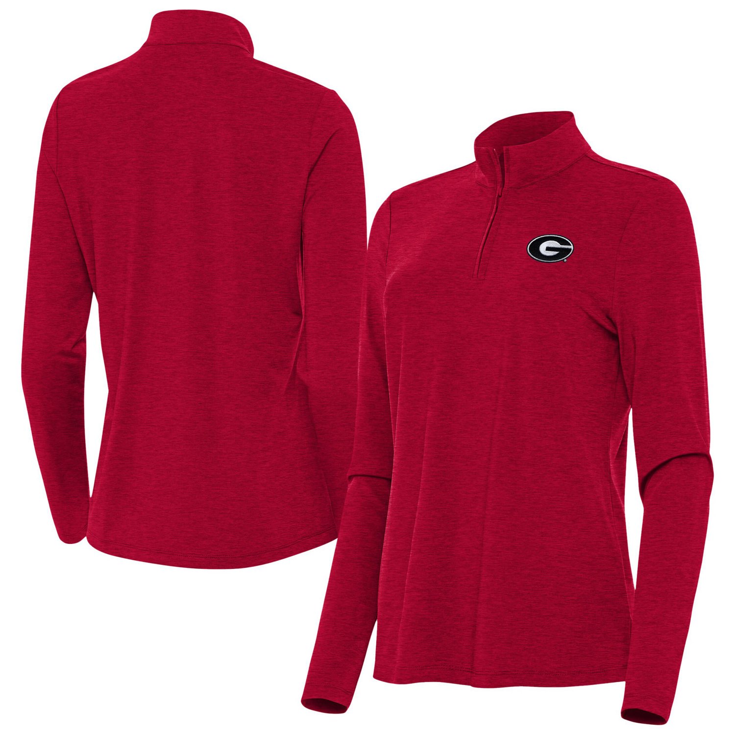 Antigua Heather Georgia Bulldogs Bright Quarter-Zip Top