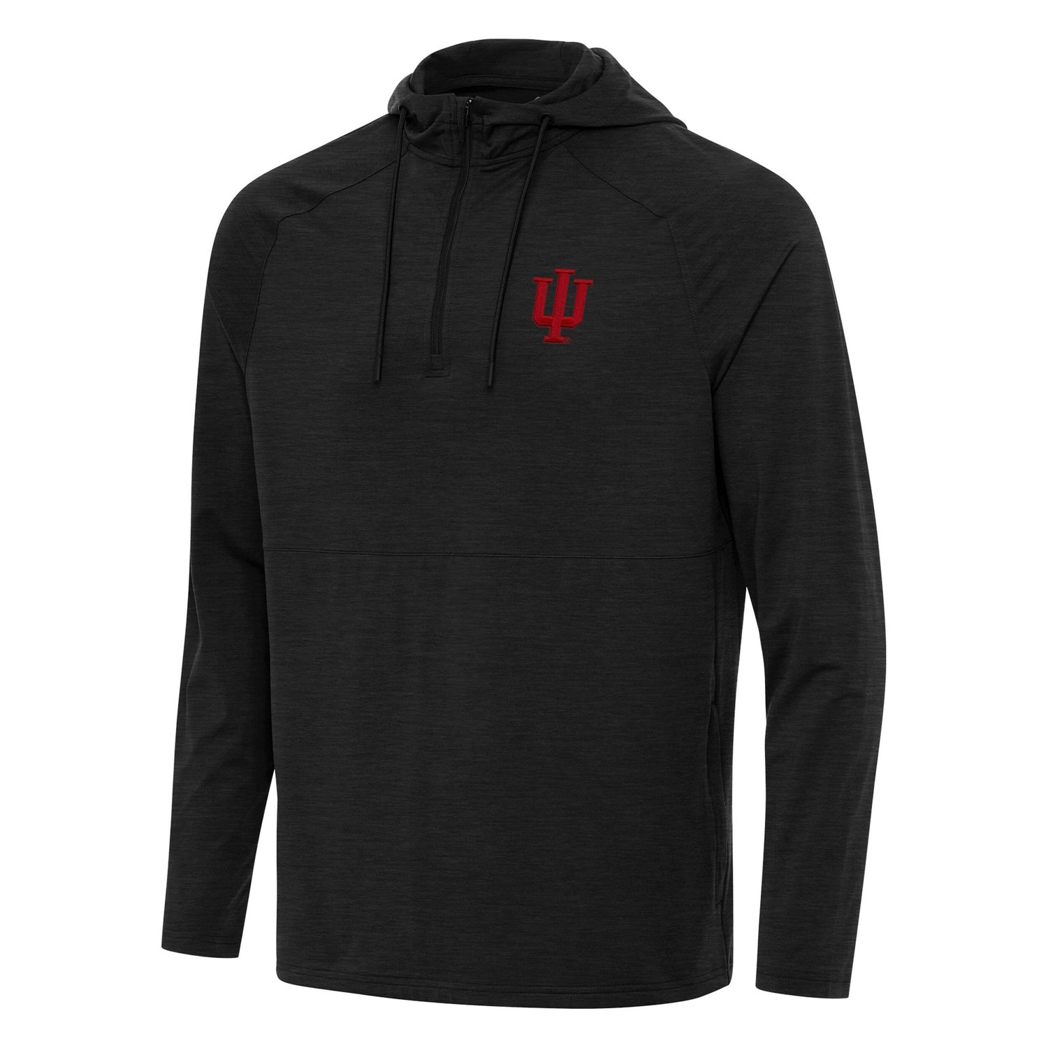 Antigua Heather Indiana Hoosiers Spikes Quarter-Zip Hoodie - view number 2