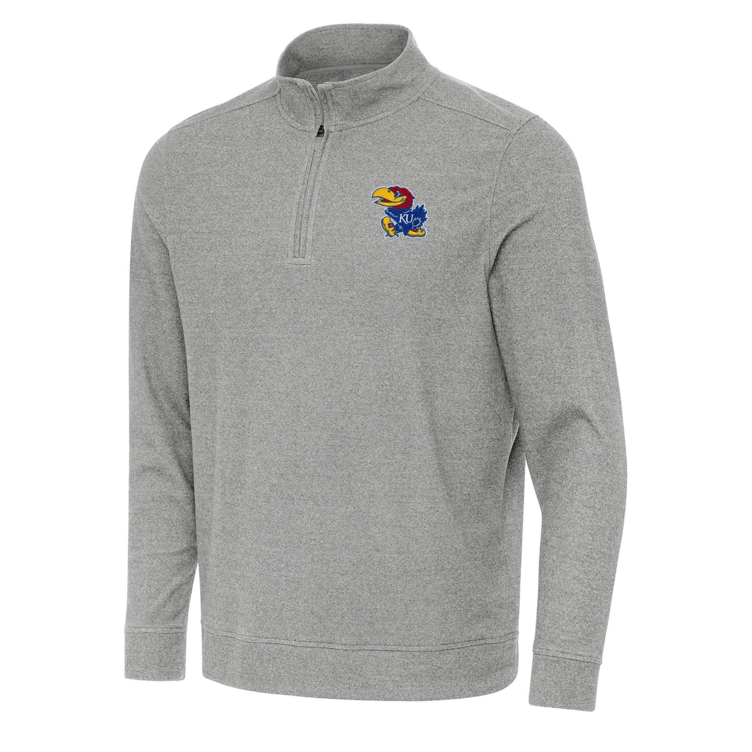 Antigua Heather Kansas Jayhawks Subtle Quarter-Zip Sweatshirt - view number 1
