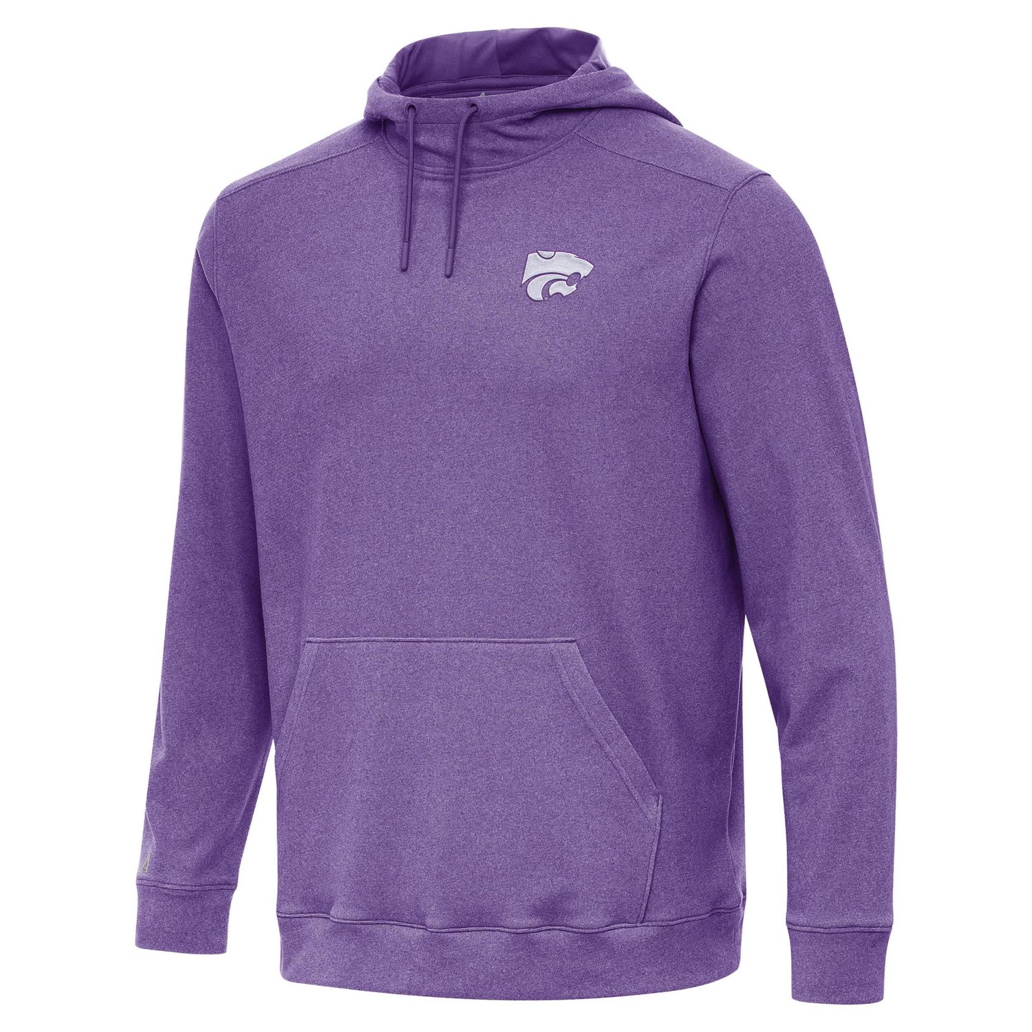 Antigua Heather Kansas State Wildcats Cloud Pullover Hoodie - view number 2