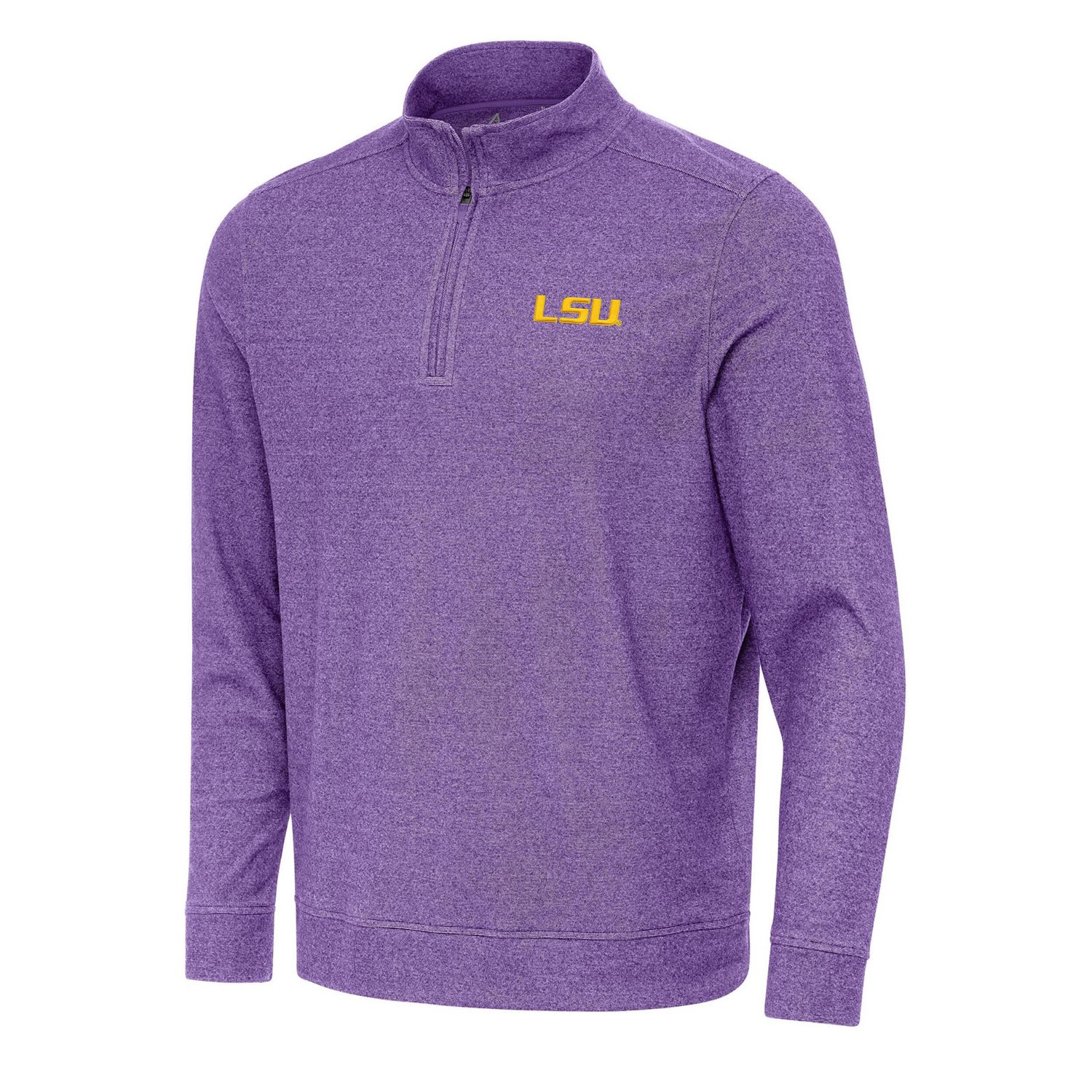 Antigua Heather LSU Tigers Subtle Quarter-Zip Sweatshirt                                                                         - view number 1