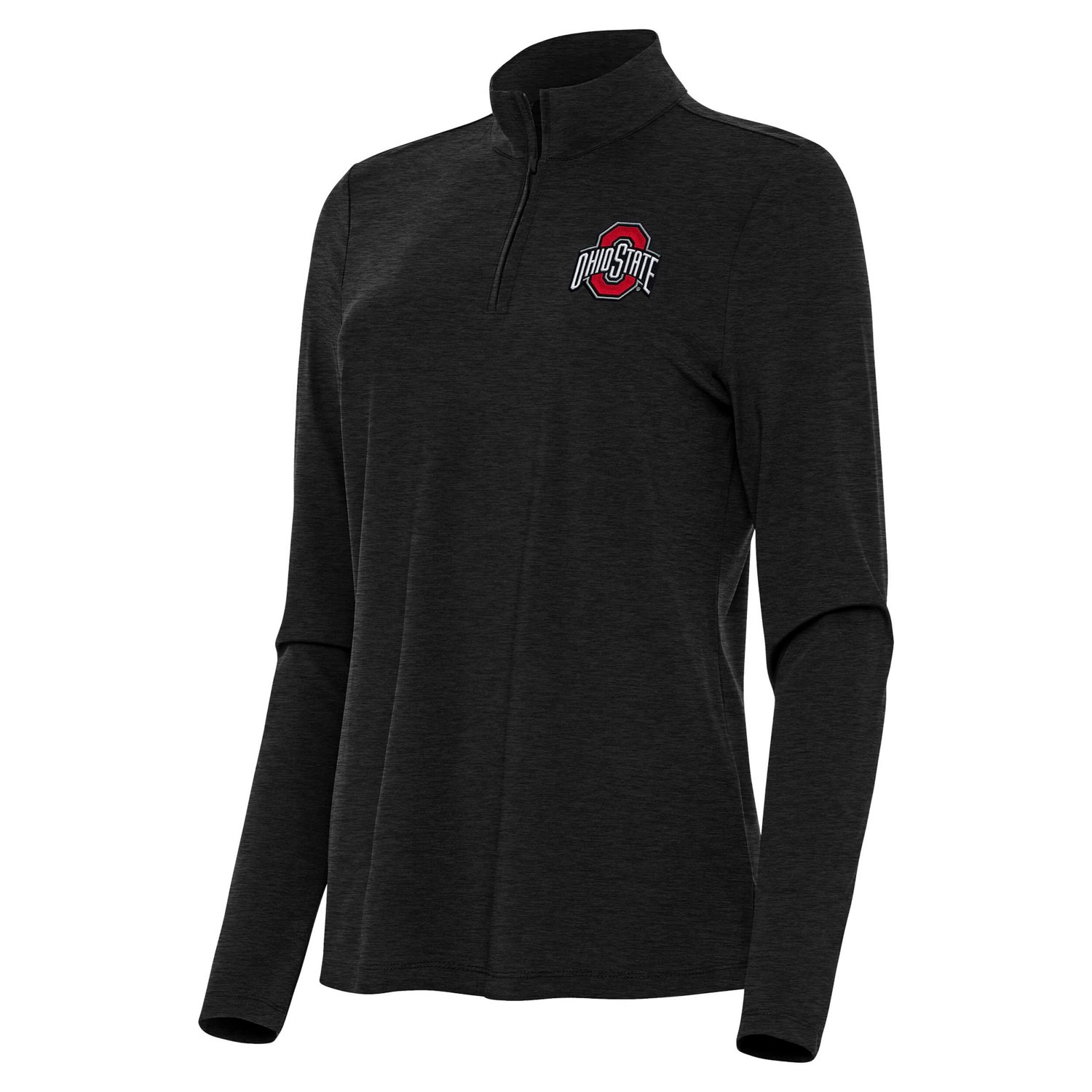 Antigua Heather Ohio State Buckeyes Bright Quarter-Zip Top - view number 2