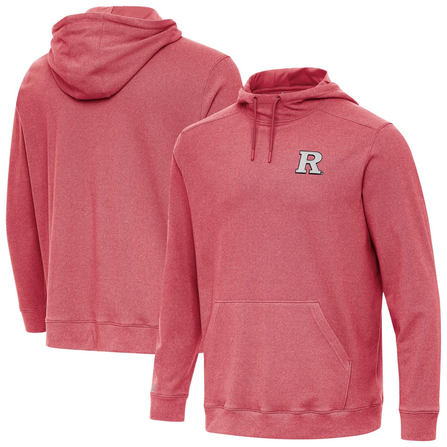 Antigua Heather Rutgers Scarlet Knights Cloud Pullover Hoodie
