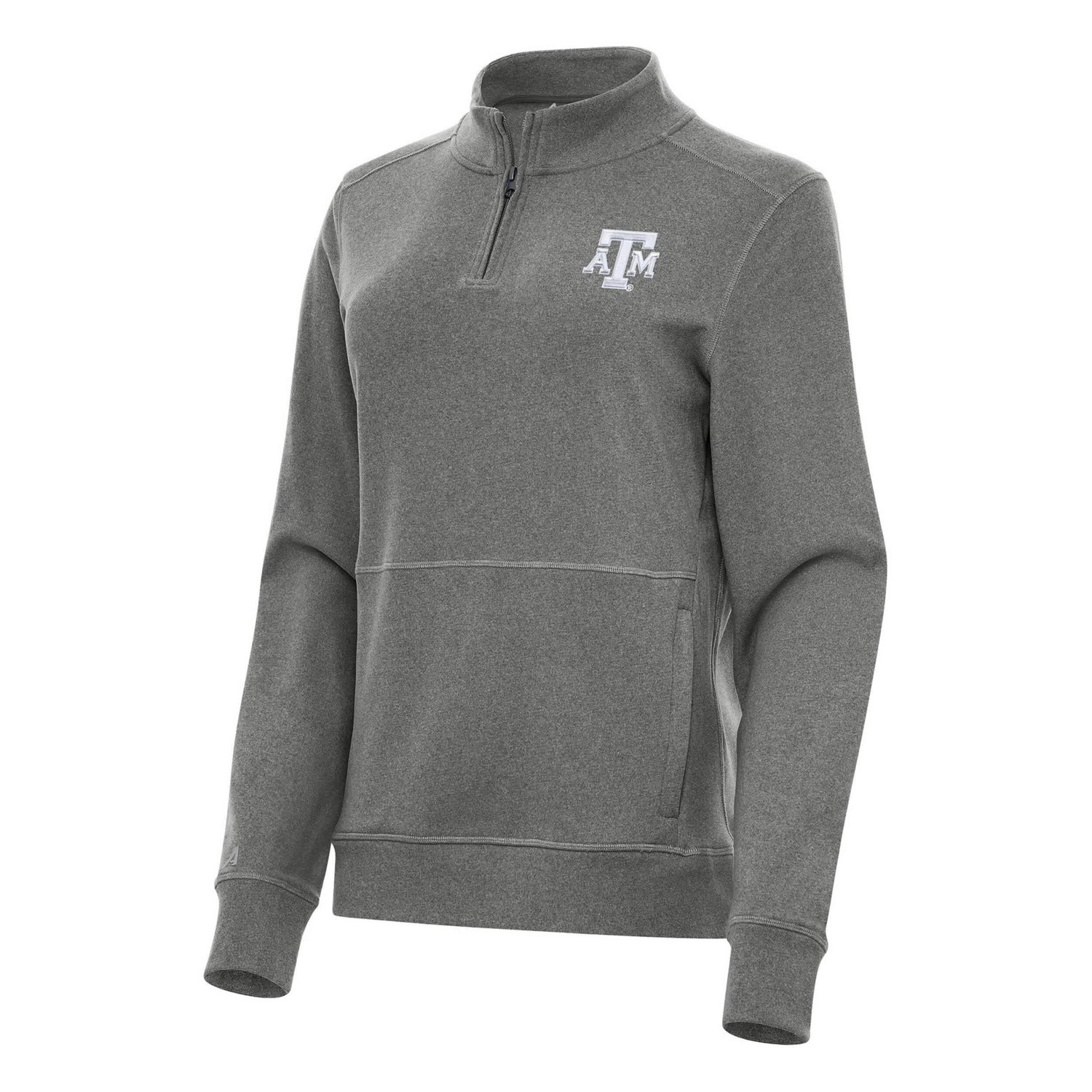 Antigua Heather Texas AM Aggies Crush Quarter-Zip Fleece Sweatshirt - view number 1