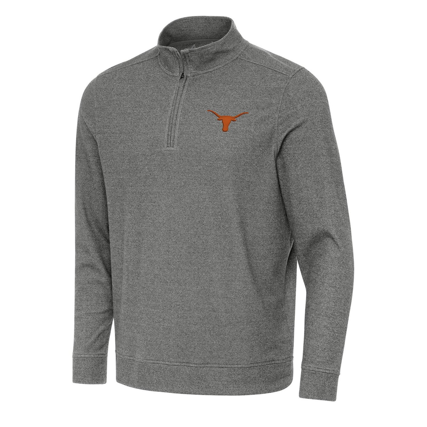 Antigua Heather Texas Longhorns Subtle Quarter-Zip Sweatshirt                                                                    - view number 1