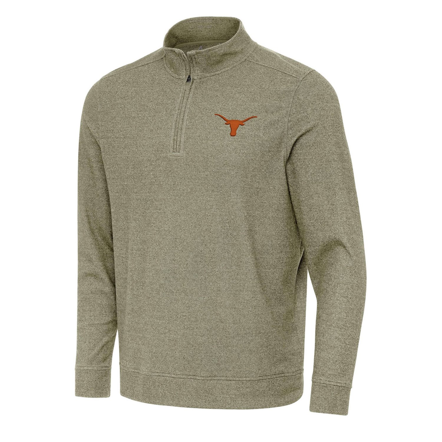 Antigua Heather Texas Longhorns Subtle Quarter-Zip Sweatshirt                                                                    - view number 1