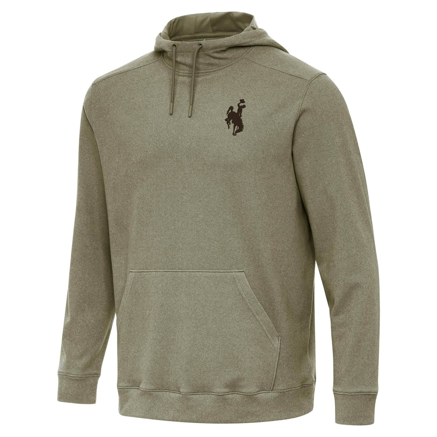 Antigua Heather Wyoming Cowboys Cloud Pullover Hoodie - view number 2