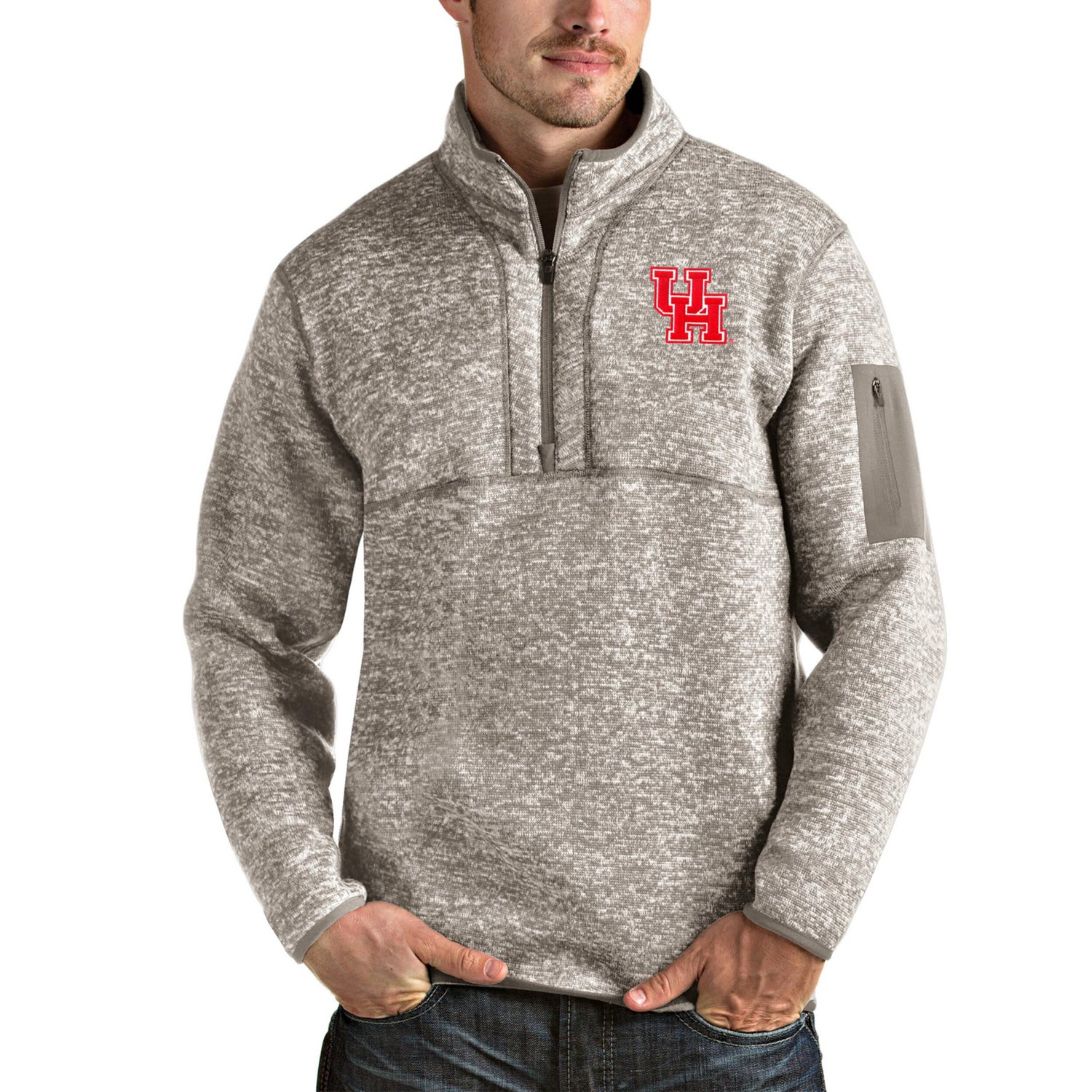 Antigua Houston Cougars Fortune Half-Zip Pullover Jacket