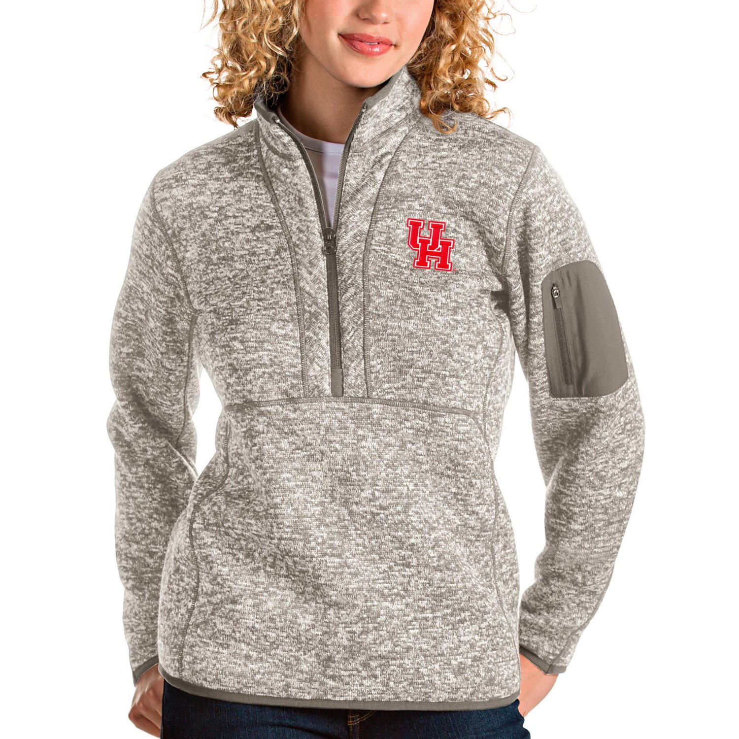 Antigua Houston Cougars Fortune Half-Zip Pullover Sweater