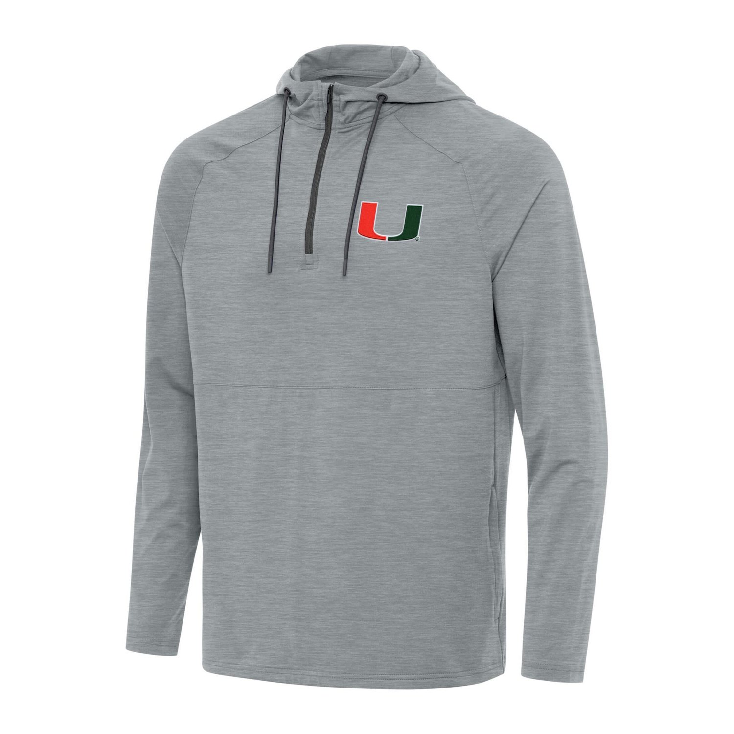Antigua Hunter Miami Hurricanes Spikes Quarter-Zip Hoodie