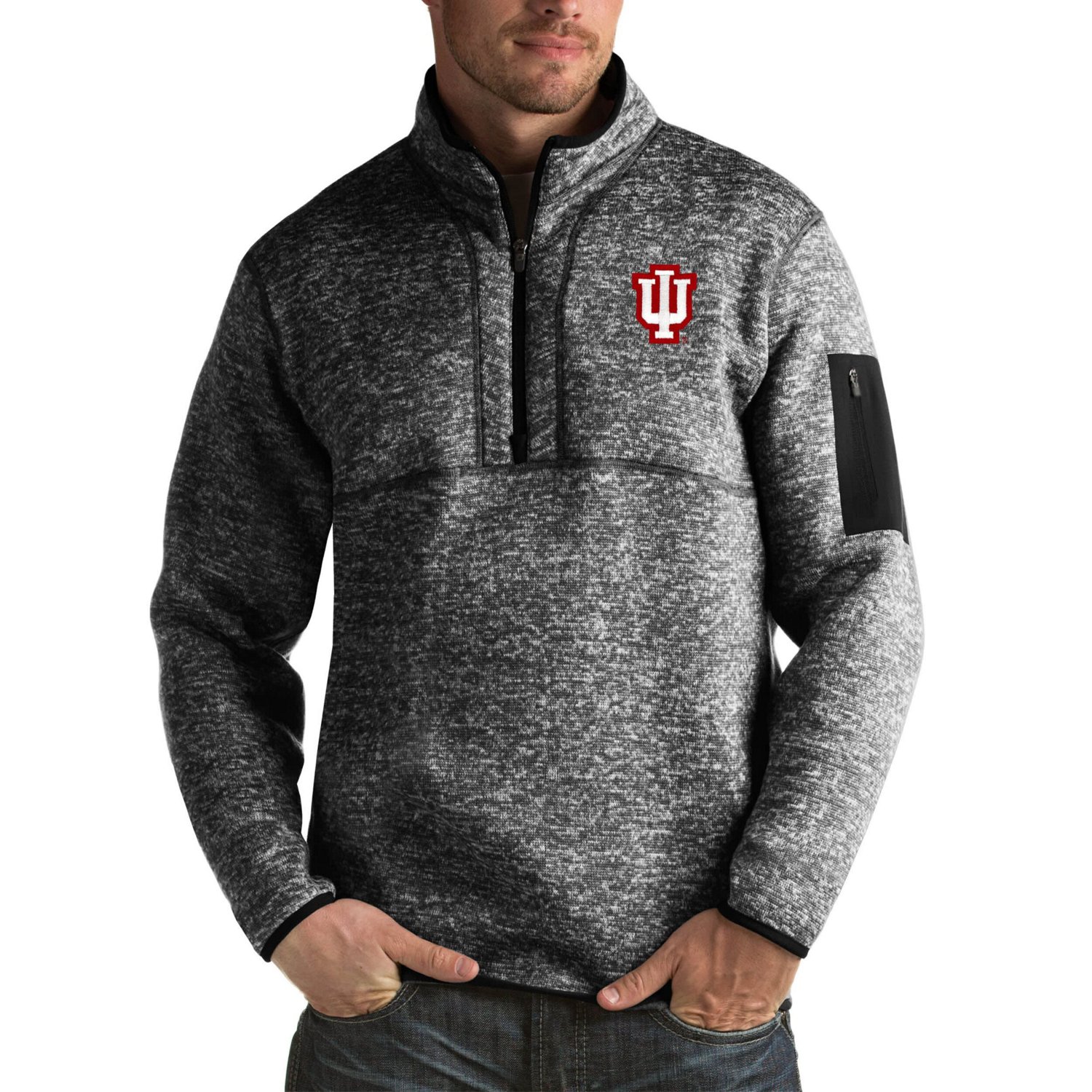 Antigua Indiana Hoosiers Fortune Big  Tall Quarter-Zip Pullover Jacket