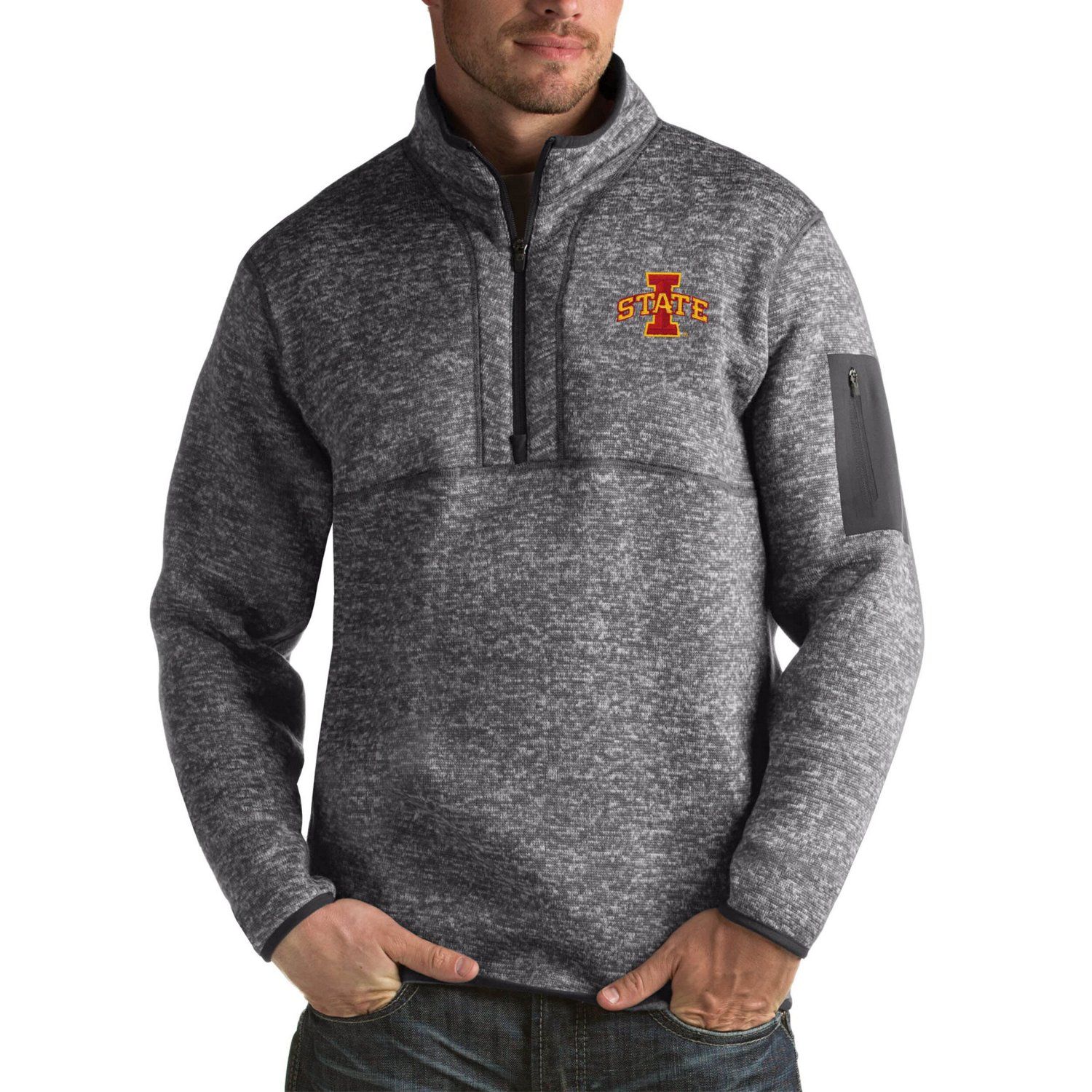 Antigua Iowa State Cyclones Fortune Big  Tall Quarter-Zip Pullover Jacket