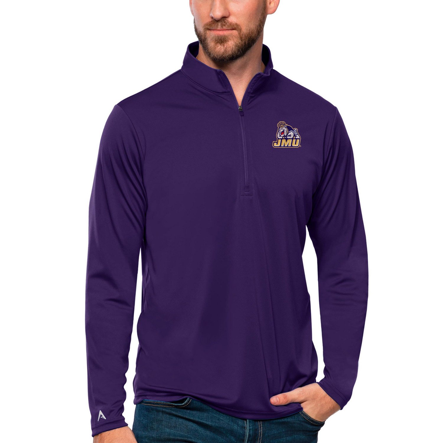 Antigua James Madison Dukes Tribute Quarter-Zip Top - view number 1