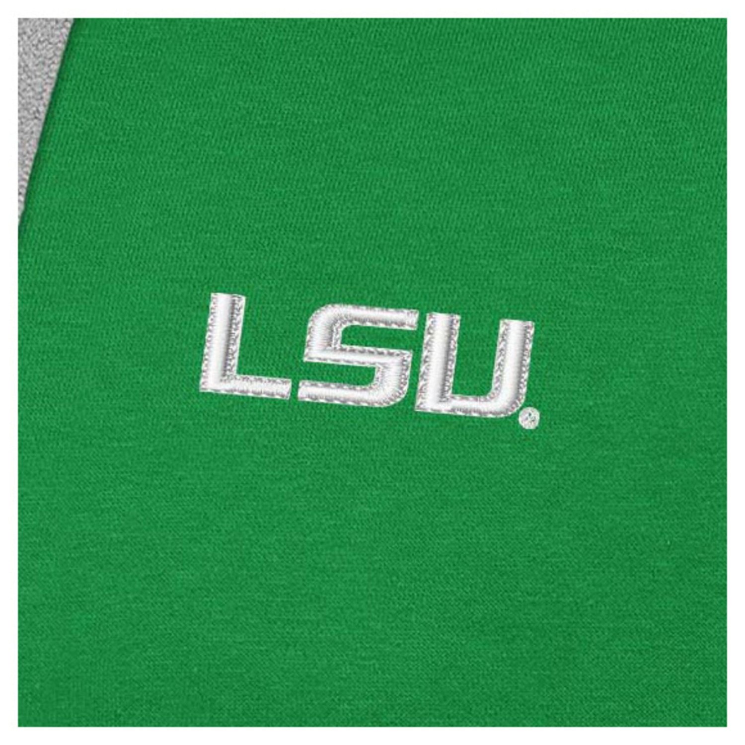 Antigua Kelly LSU Tigers St Patrick's Day Fleece Raglan Victory Pullover Hoodie - view number 2