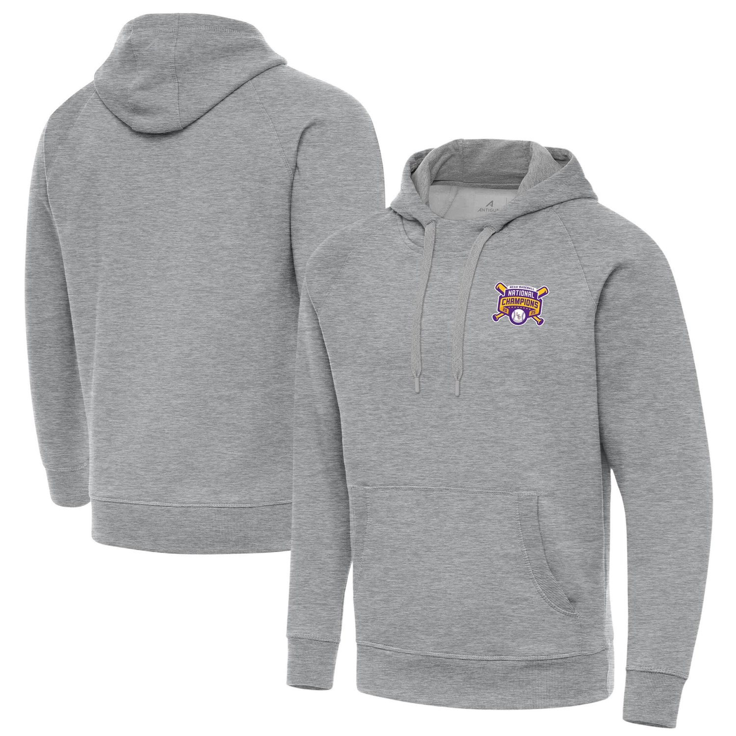 Antigua LSU Tigers 2025 NCAA Baseball College World Series National Champions Victory Pullover Hoodie