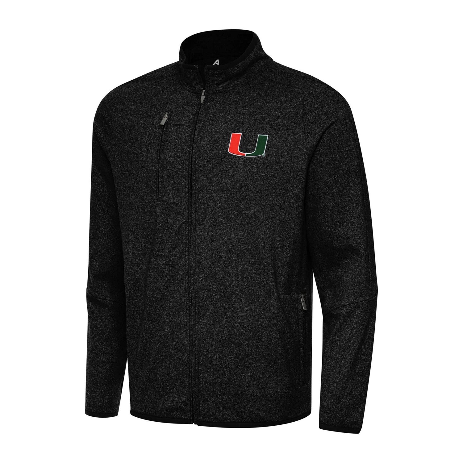 Antigua Miami Hurricanes Hold-Up Full-Zip Tri-Blend Jacket