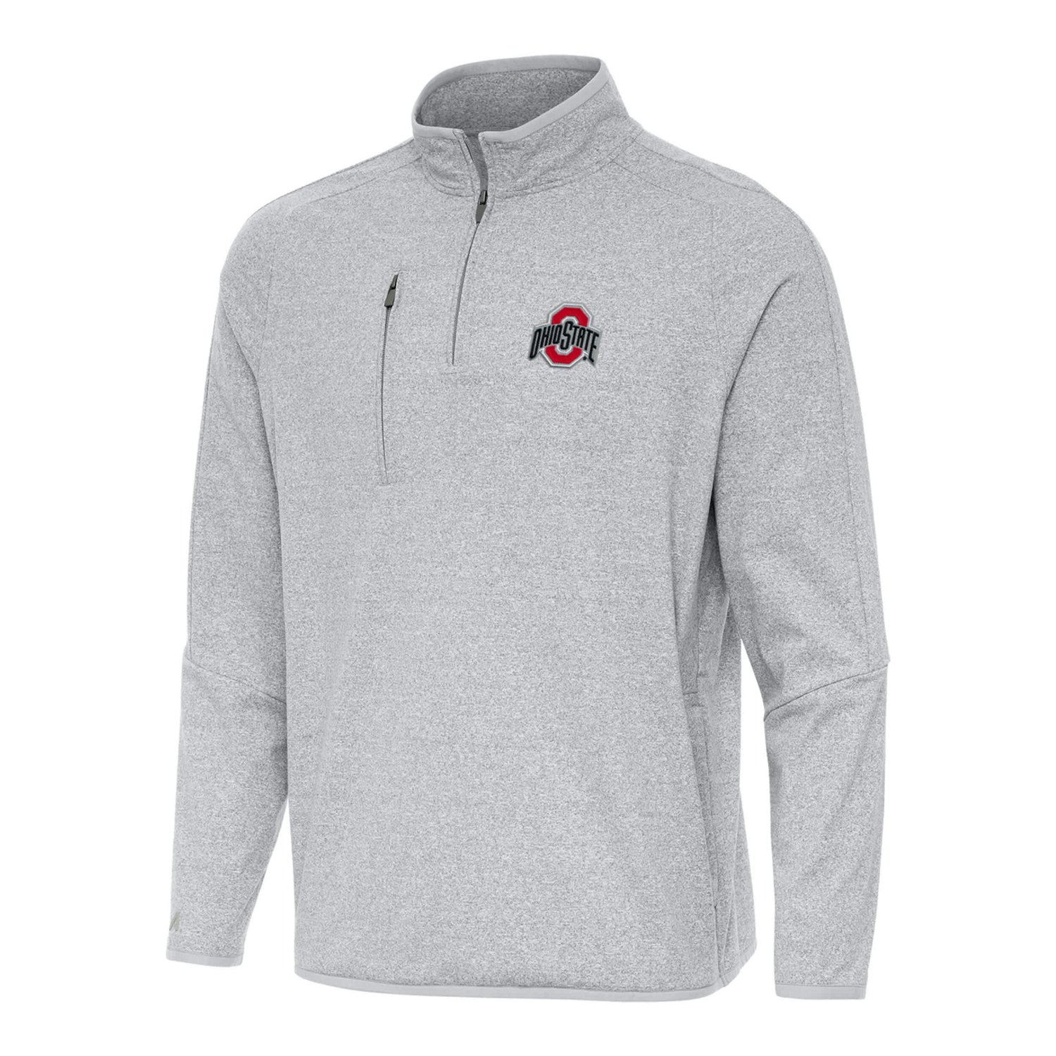 Antigua Ohio State Buckeyes Certain Tri-Blend Quarter-Zip Top - view number 2